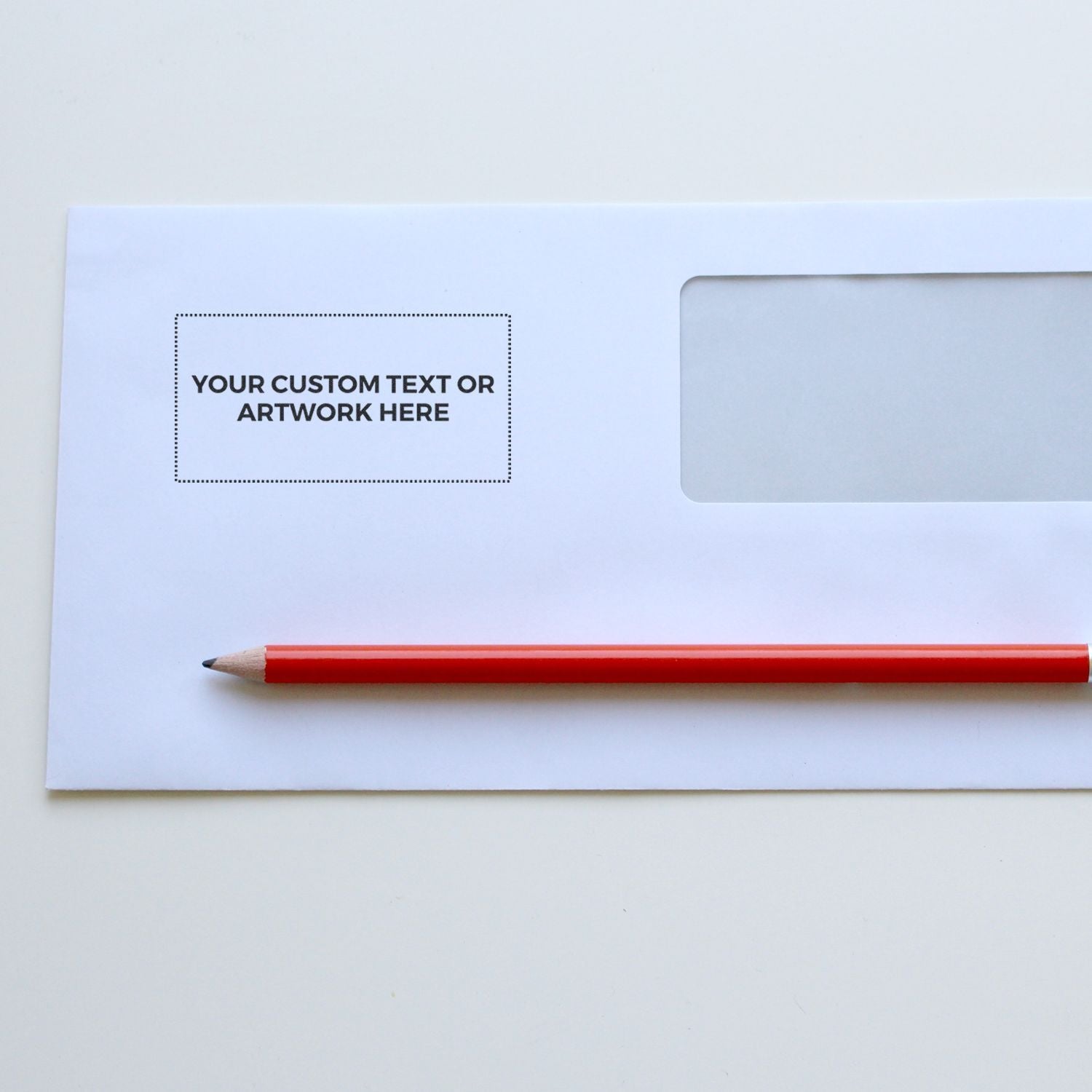 Custom text or artwork placeholder on paper template with pencildesign mockup for branding, invitations, or print products.