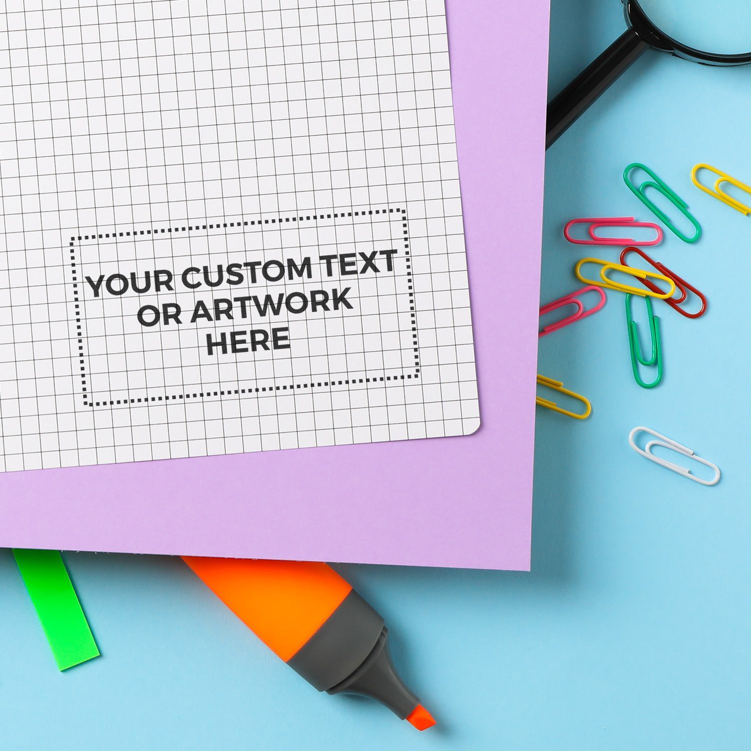 regular rubber stamp size 1 x 2 stamped example