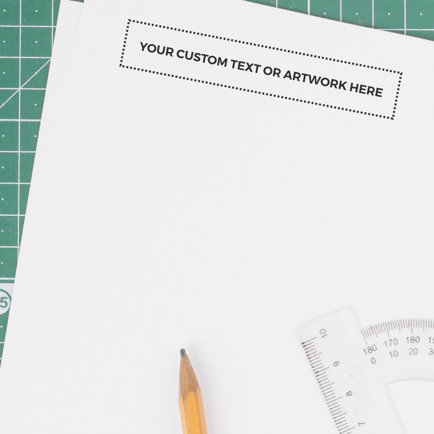 regular rubber stamp size 1 x 6 stamped example