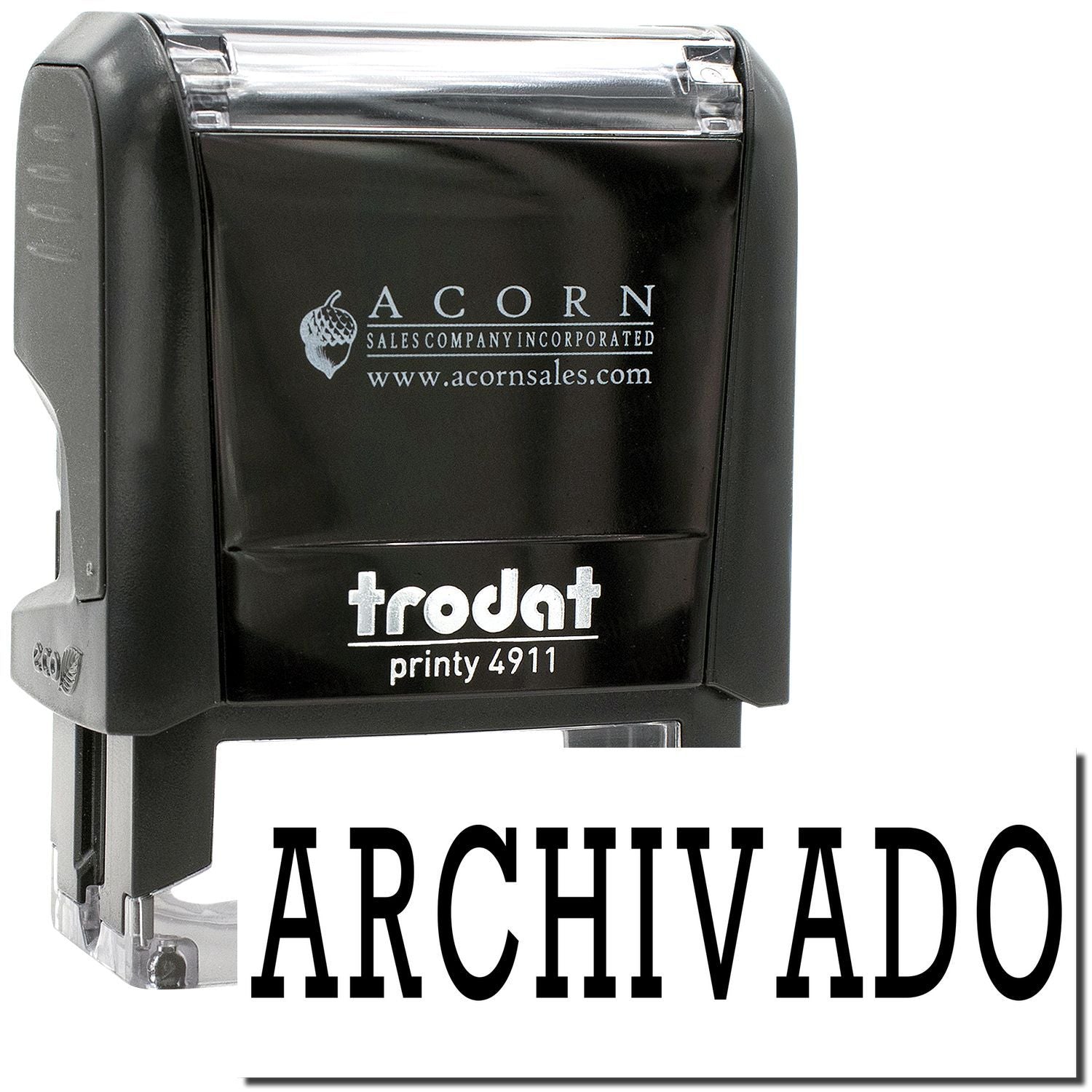 Trodat Printy 4911 self-inking ARCHIVADO stamp by Acorn Sales Company in black.