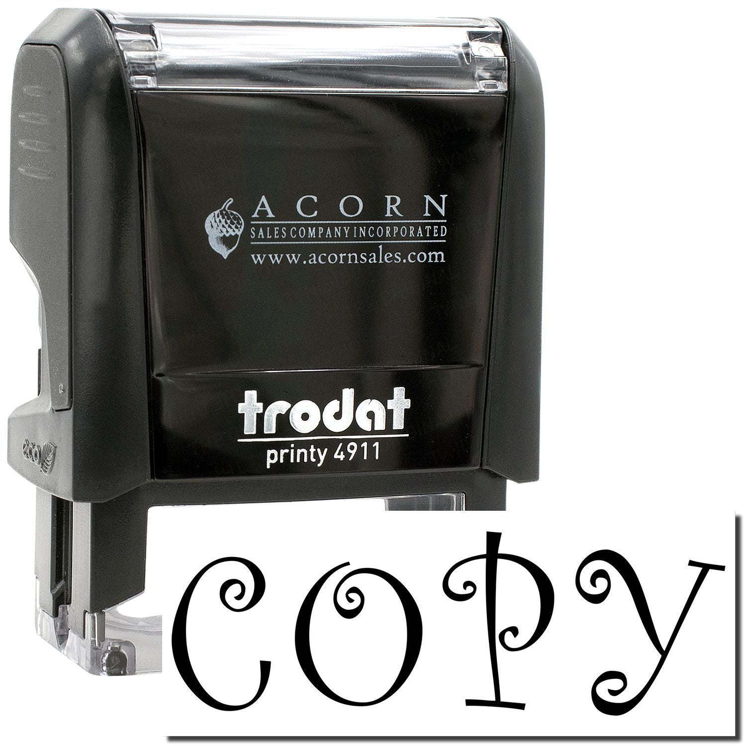 Black Trodat Printy 4911 self-inking stamp with COPY text on white background.