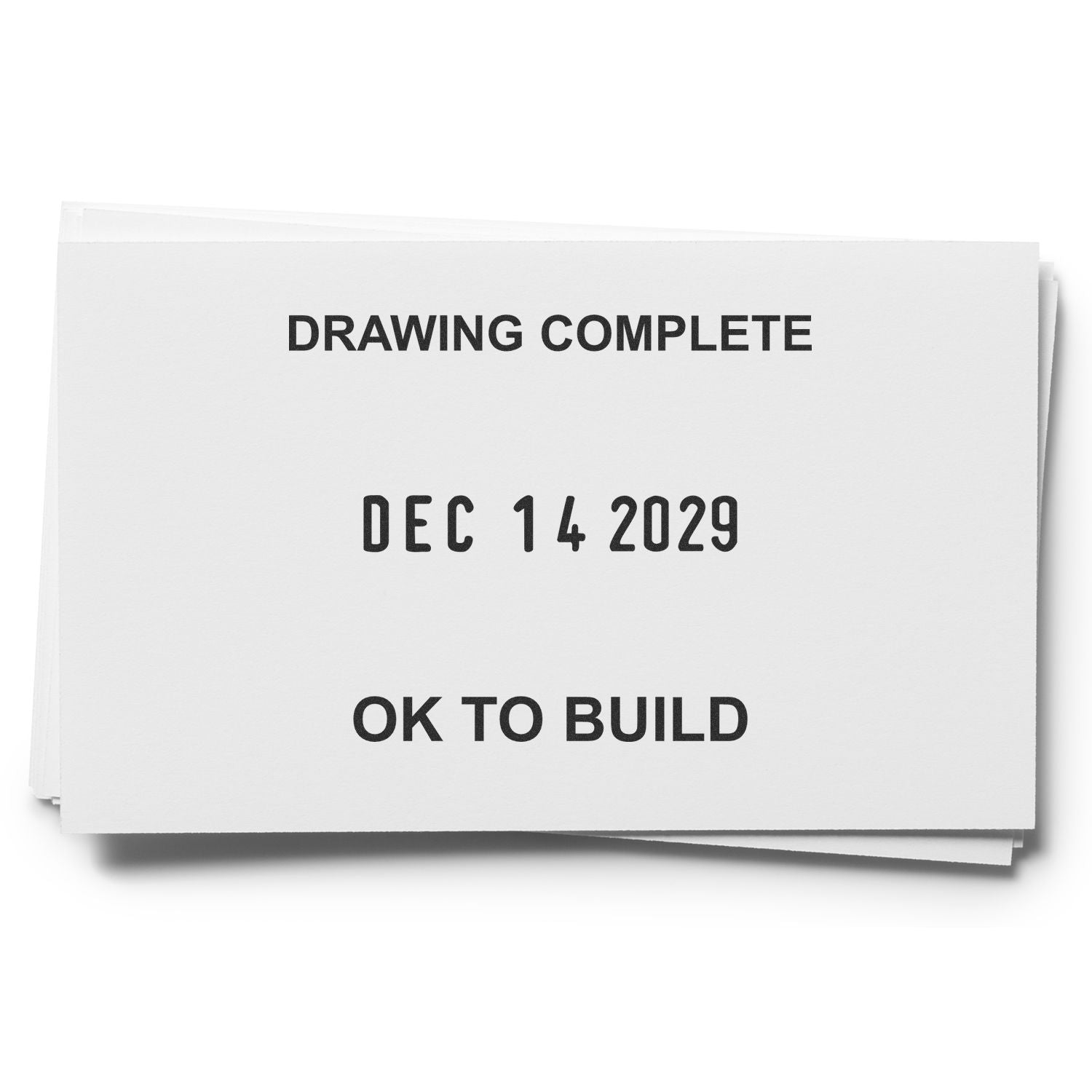 Architectural drawing complete stamp with date Dec 14 2029 and OK to build on stacked plans.