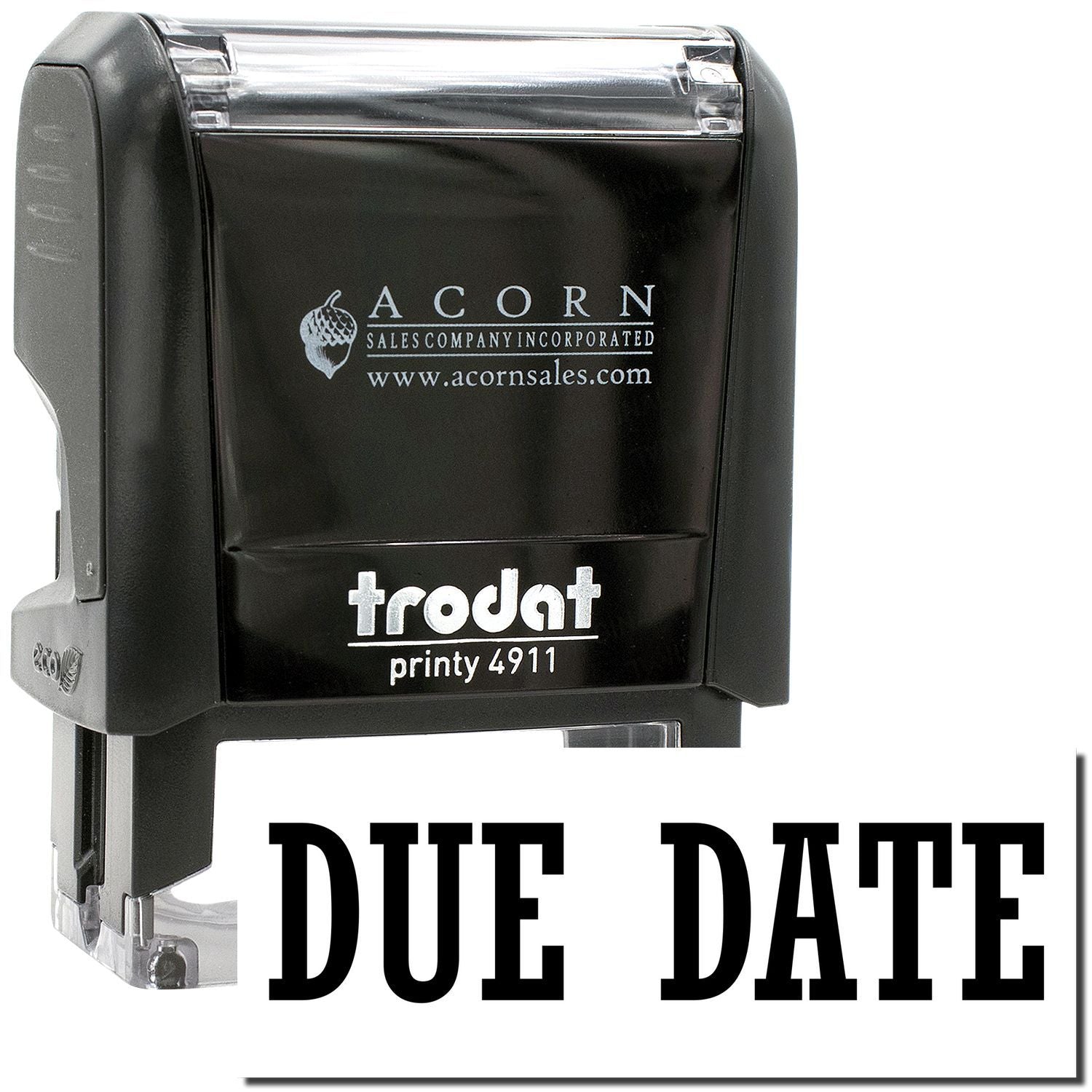 Trodat Printy 4911 self-inking due date stamp, black office date stamp for paperwork and labeling