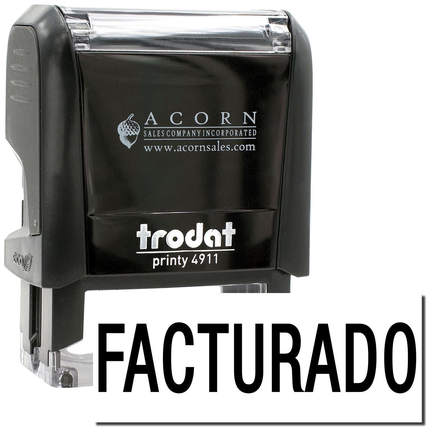 Sello automtico Trodat Printy 4911 negro con texto Facturado de Acorn Sales