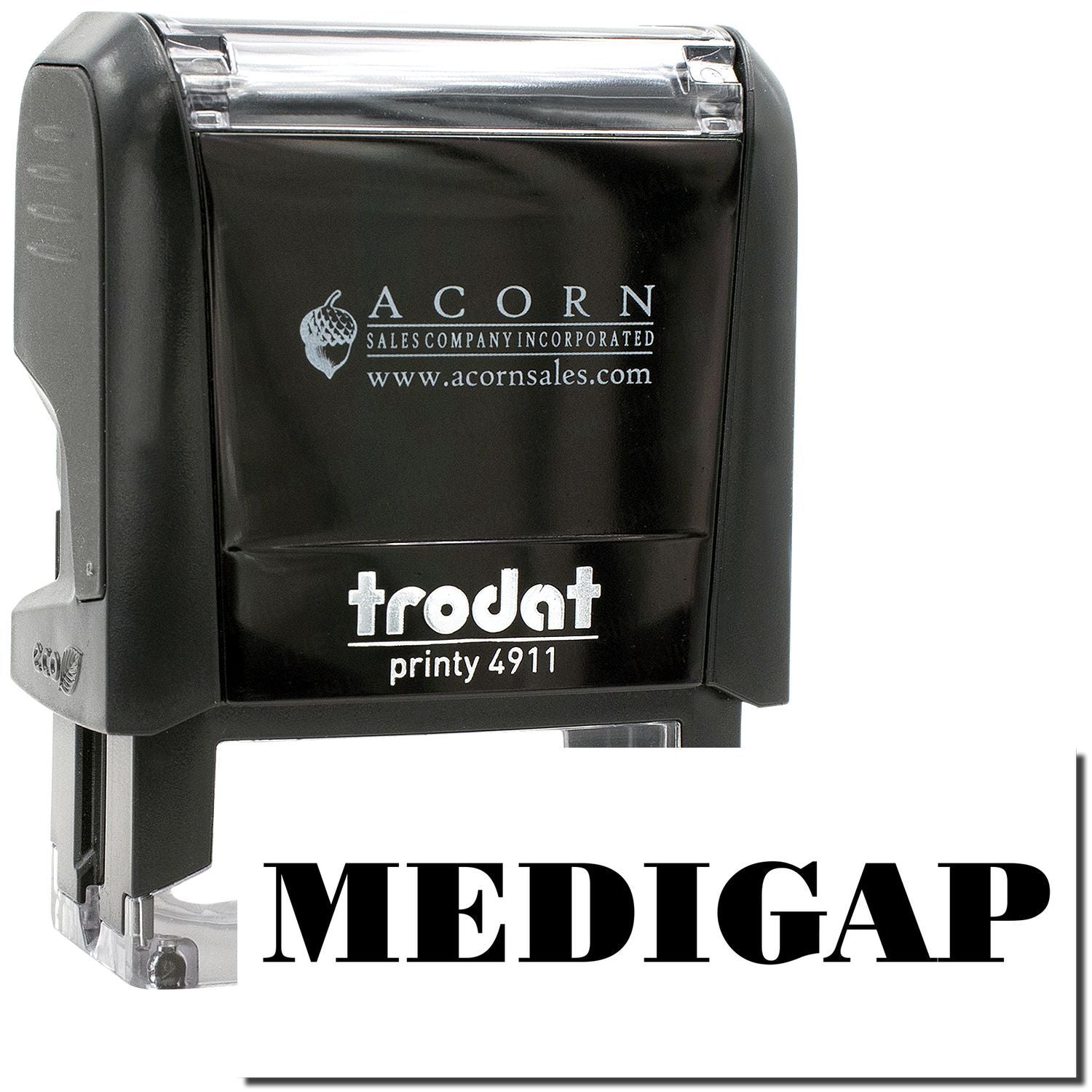 Trodat Printy 4911 Medigap self-inking stamp by Acorn Sales Company