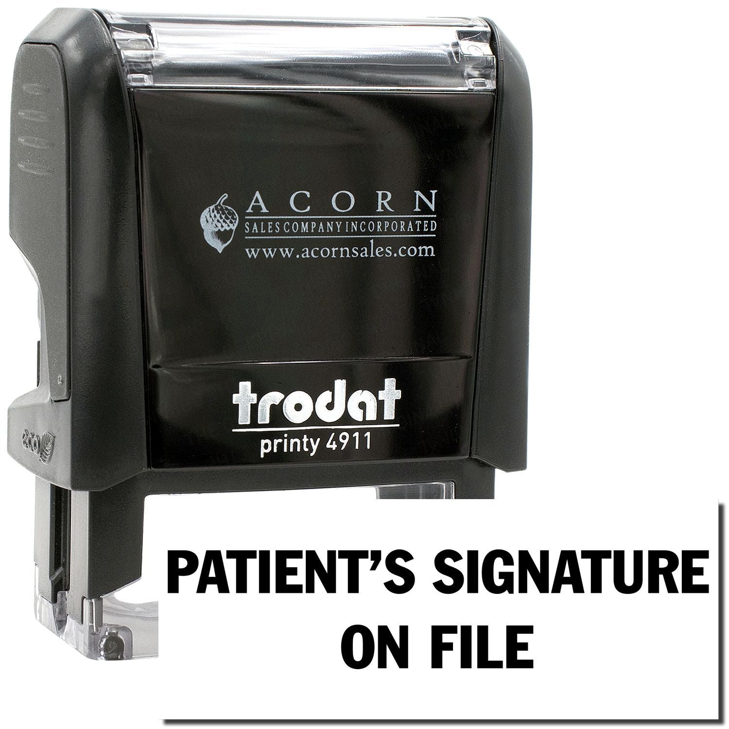Trodat self-inking patients signature on file stamp by Acorn Sales Company