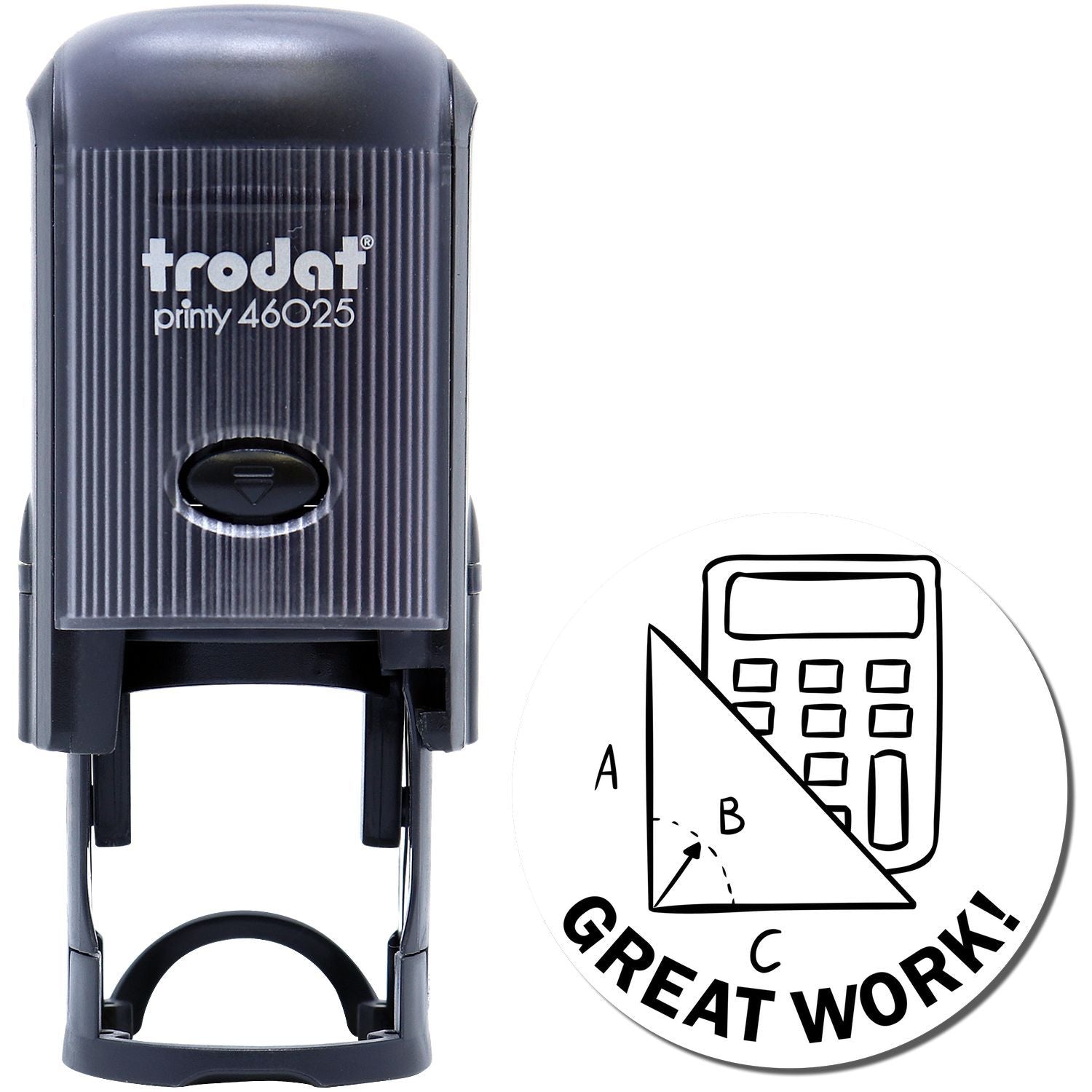 Trodat Printy 46025 self-inking stamp with Great Work! classroom grading design