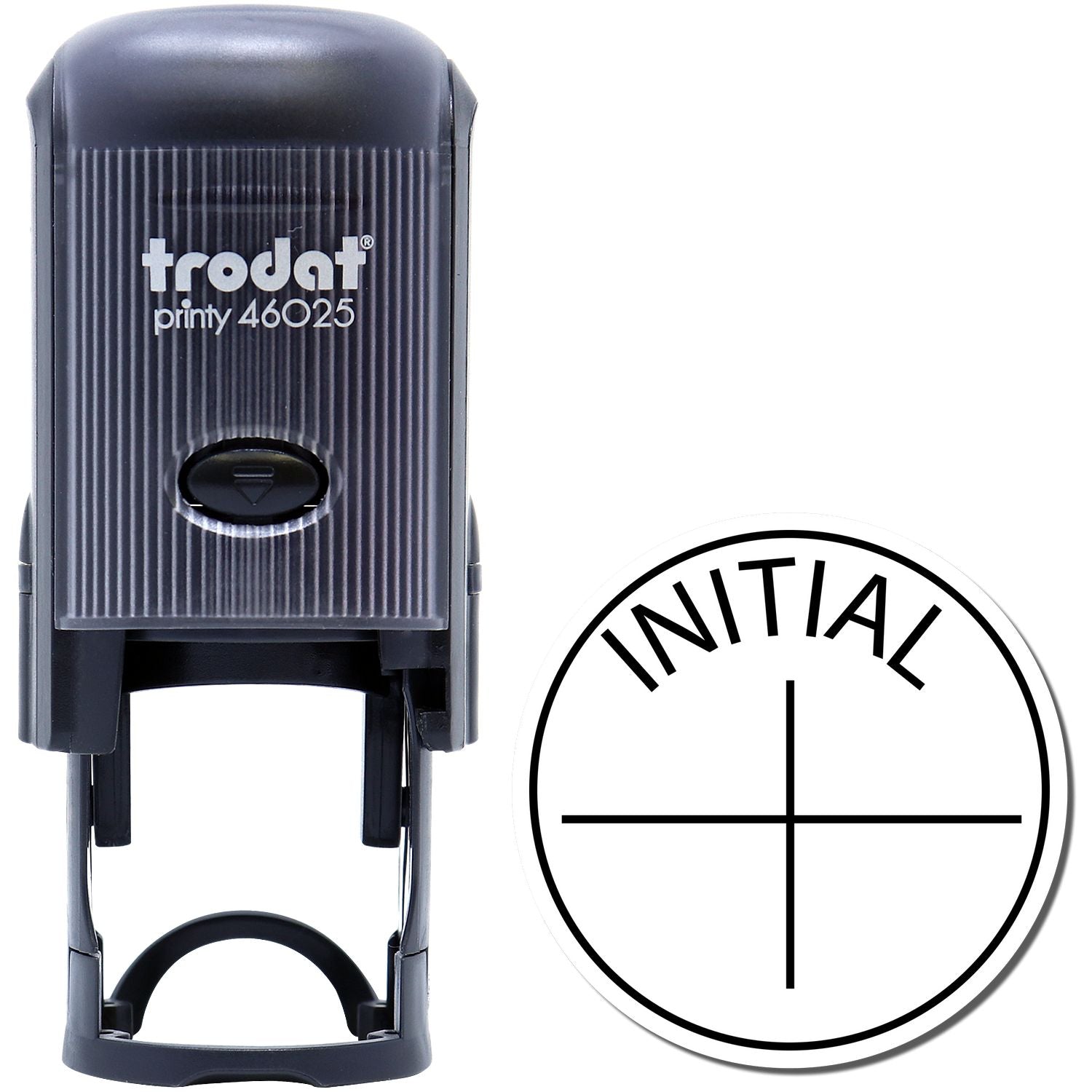 Trodat Printy 46025 self-inking initial stamp with round INITIAL imprint design