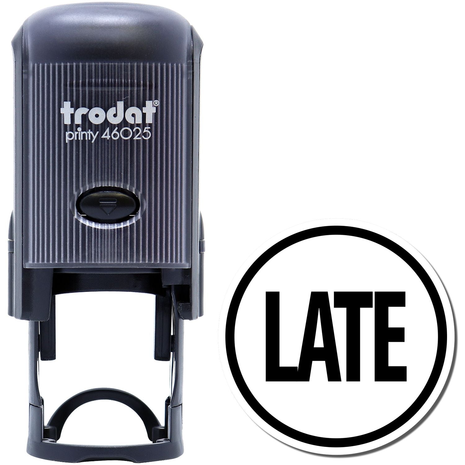 Trodat Printy 46025 self-inking late stamp for office use on white background