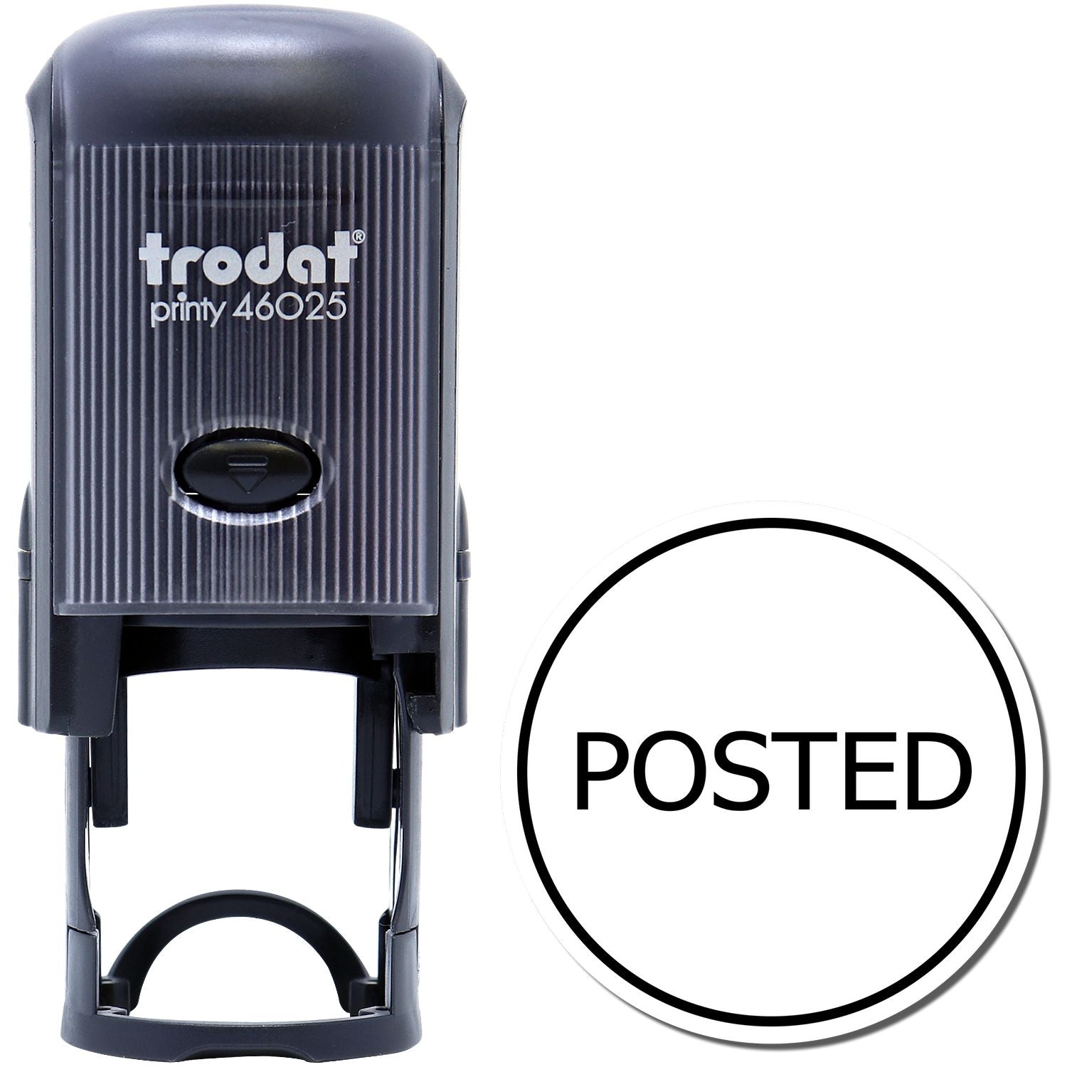 Trodat Printy 46025 self-inking stamp with POSTED impression on white background