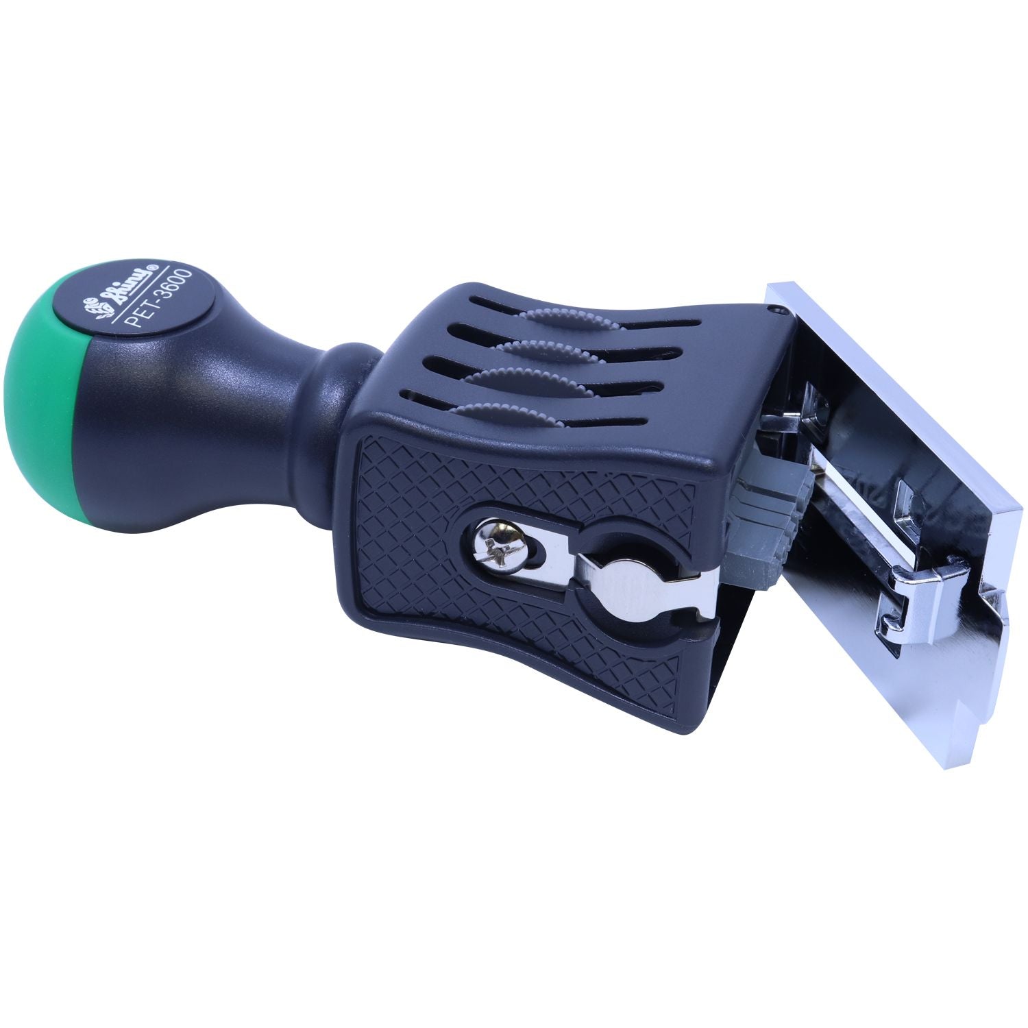 Heavy-duty floor scraper with ergonomic handle and replaceable blade, isolated on white background