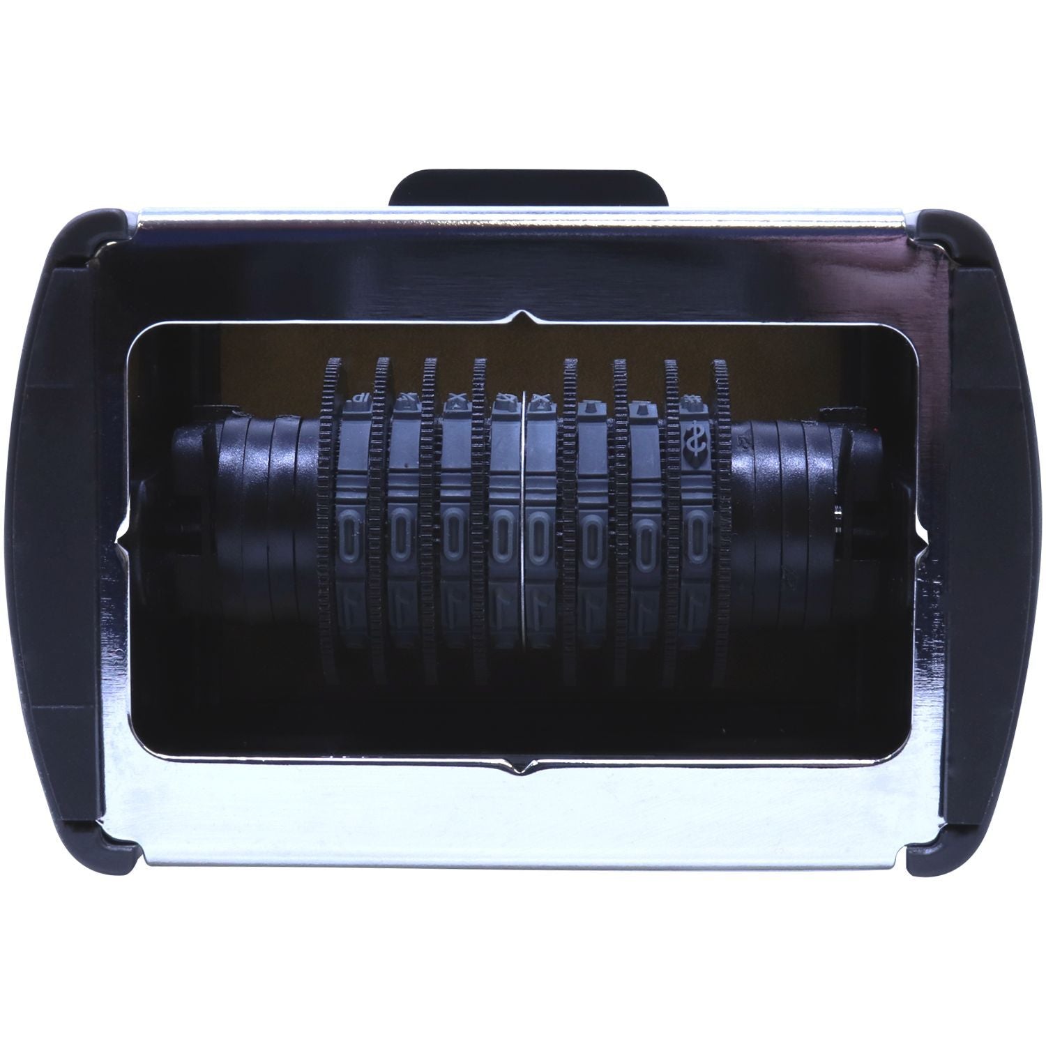 Close-up of mechanical combination lock dial with number settings, showing keyless entry configuration.