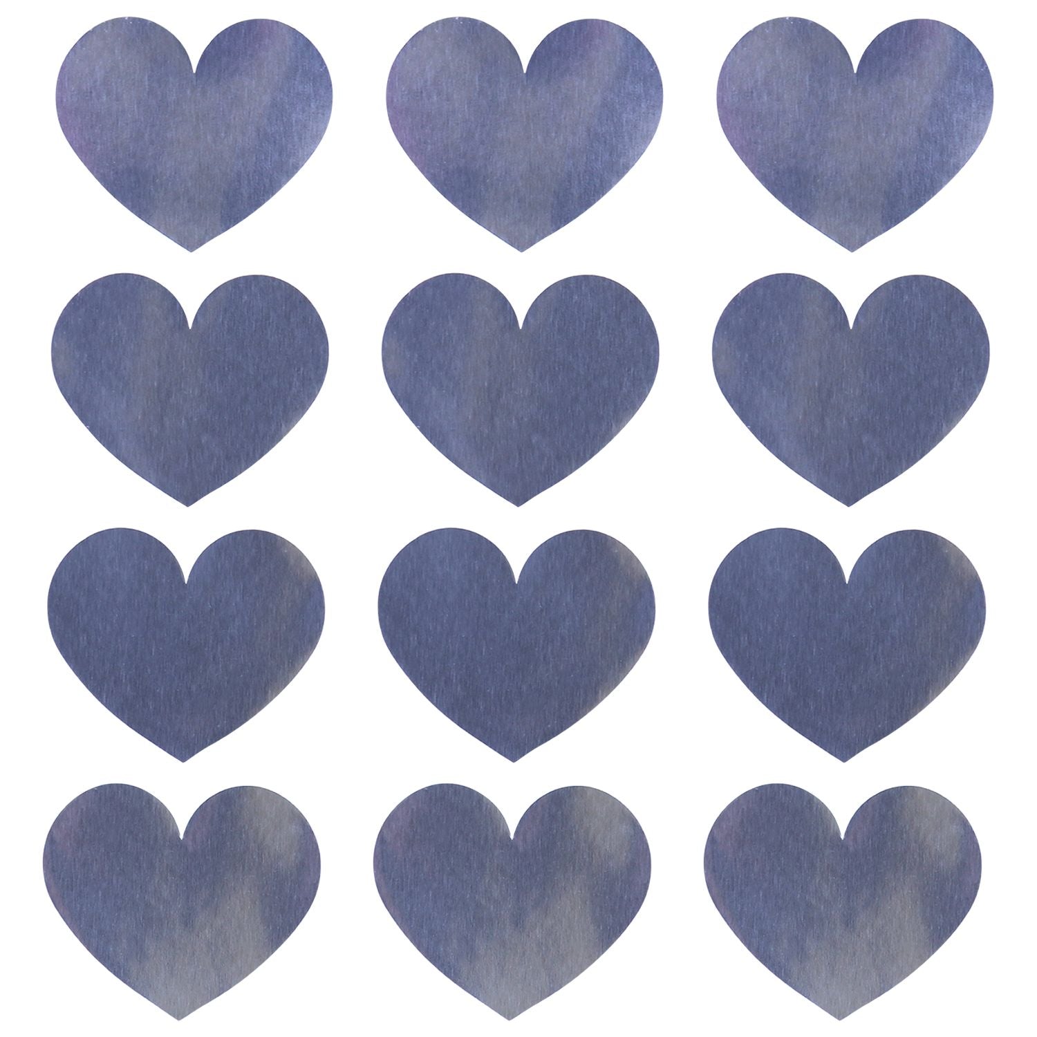 Silver Heart Foil Seals Qty 40