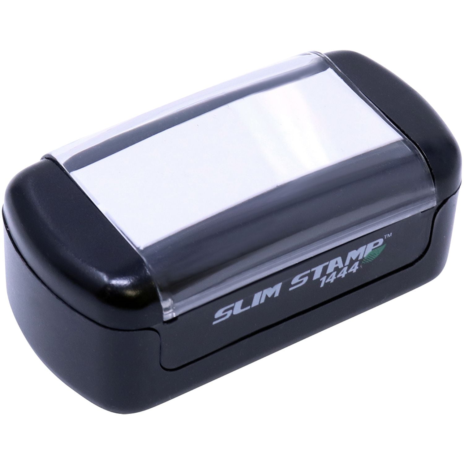 Black Slim Stamp 1444 self-inking rubber stamp on a white background