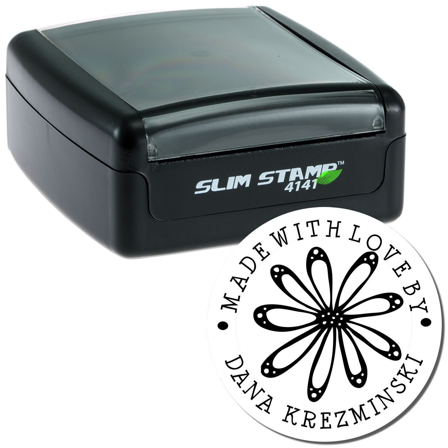SLIM STAMP™ 4141 compact stamp dispenser with ink pad for imprinting labels, crafts, and packaging markings