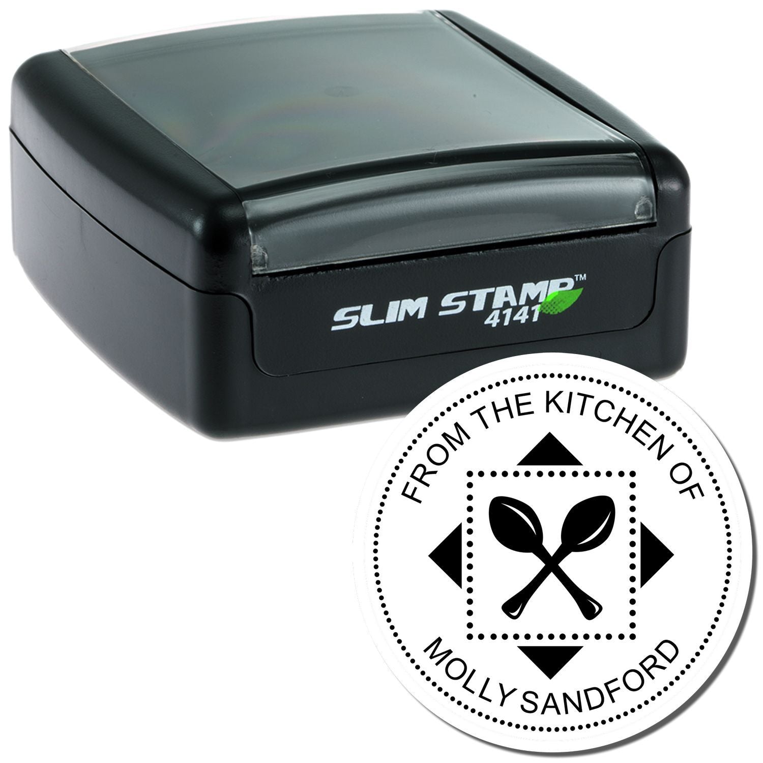 Slim Stamp 4141 label stamp for restaurant and catering prepstamping From the Kitchen marking for pantry organization and product dates.