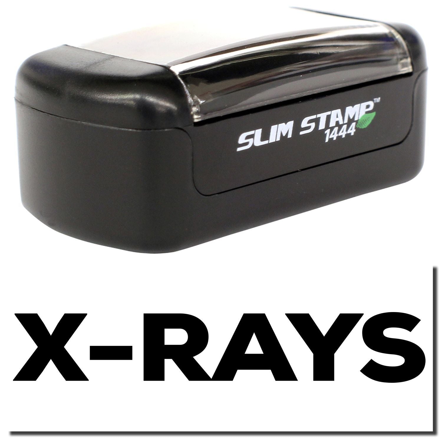 Slim Stamp 1444 X-rays black compact stamp device on white background