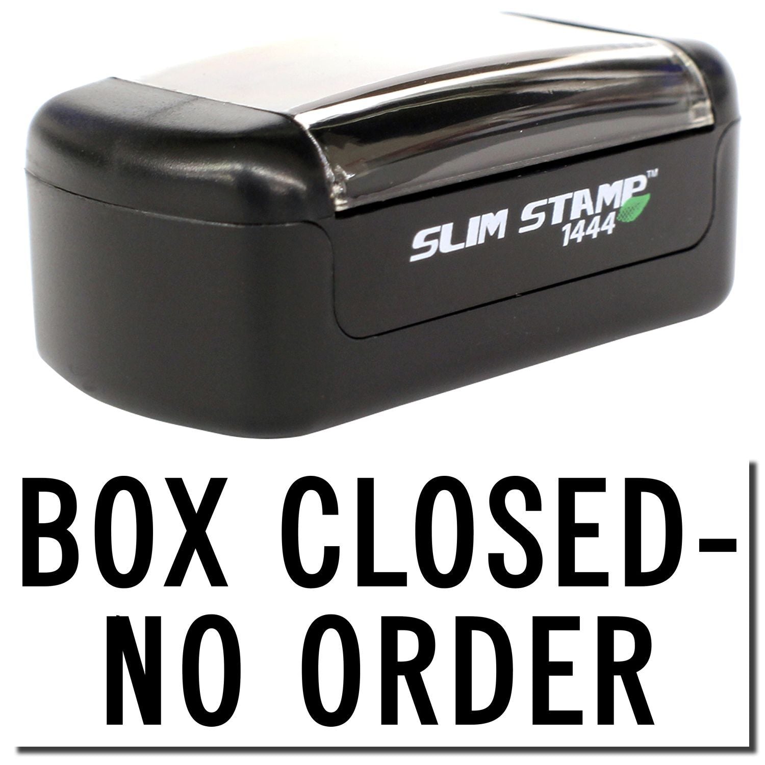 Slim Stamp 1444 box closed self-inking rubber stamp with no order label.