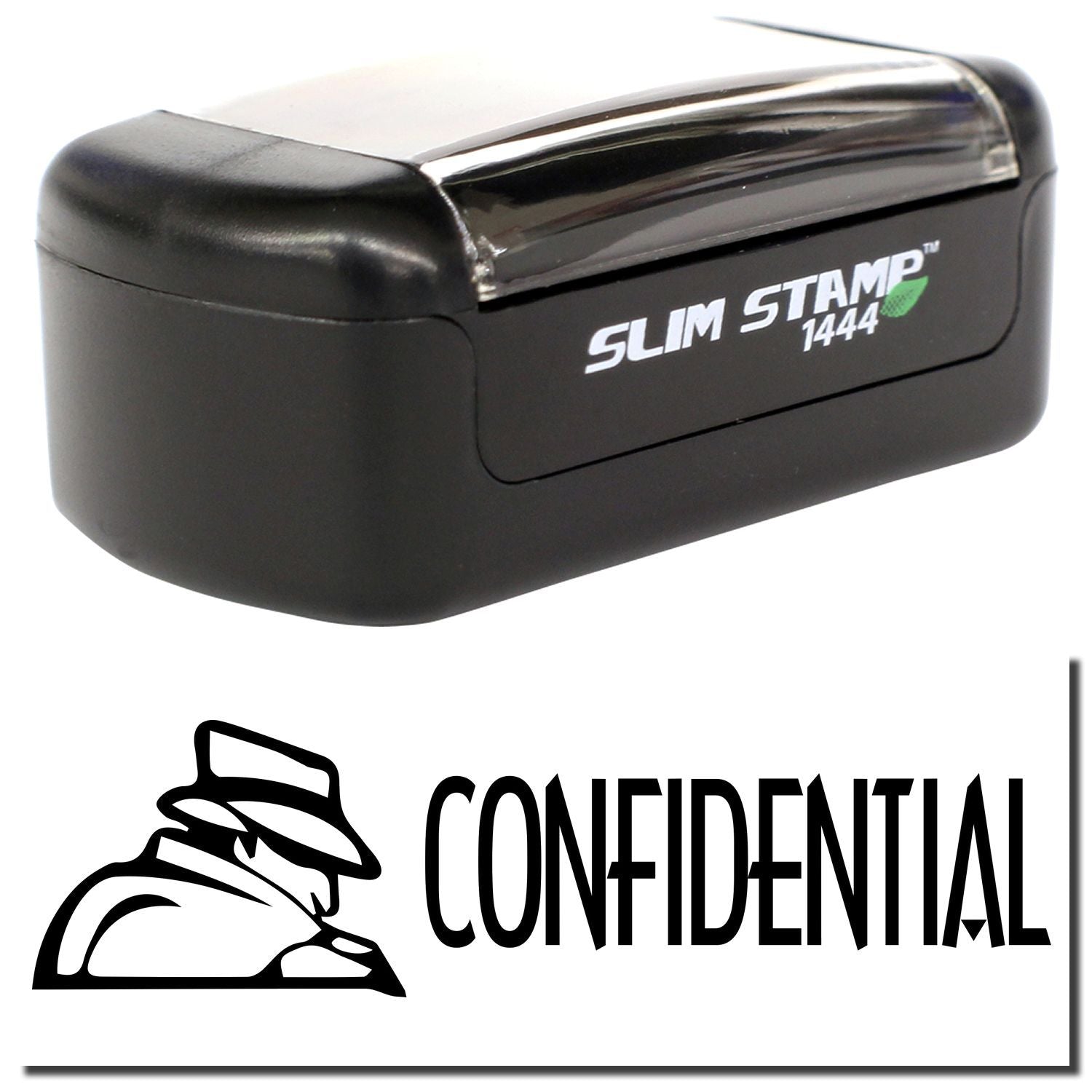 Slim Stamp 1444 confidential self-inking stamp with bold Confidential imprint design.
