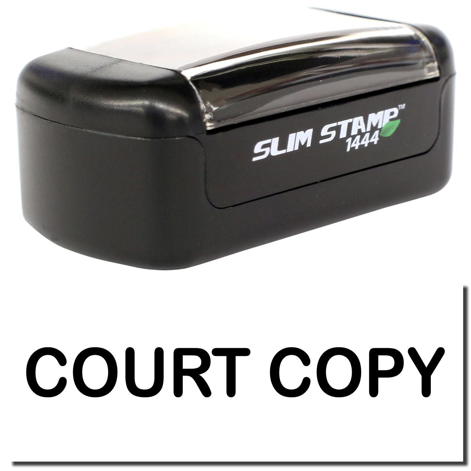 Slim Stamp 1444 court copy self-inking stamp in black for legal and office document marking