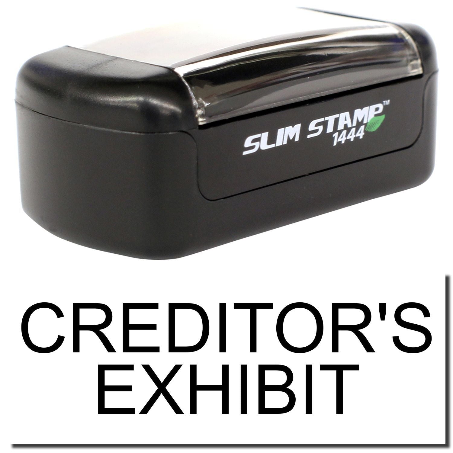 Black Slim Stamp 1444 creditors exhibit rubber stamp for legal documents and office use