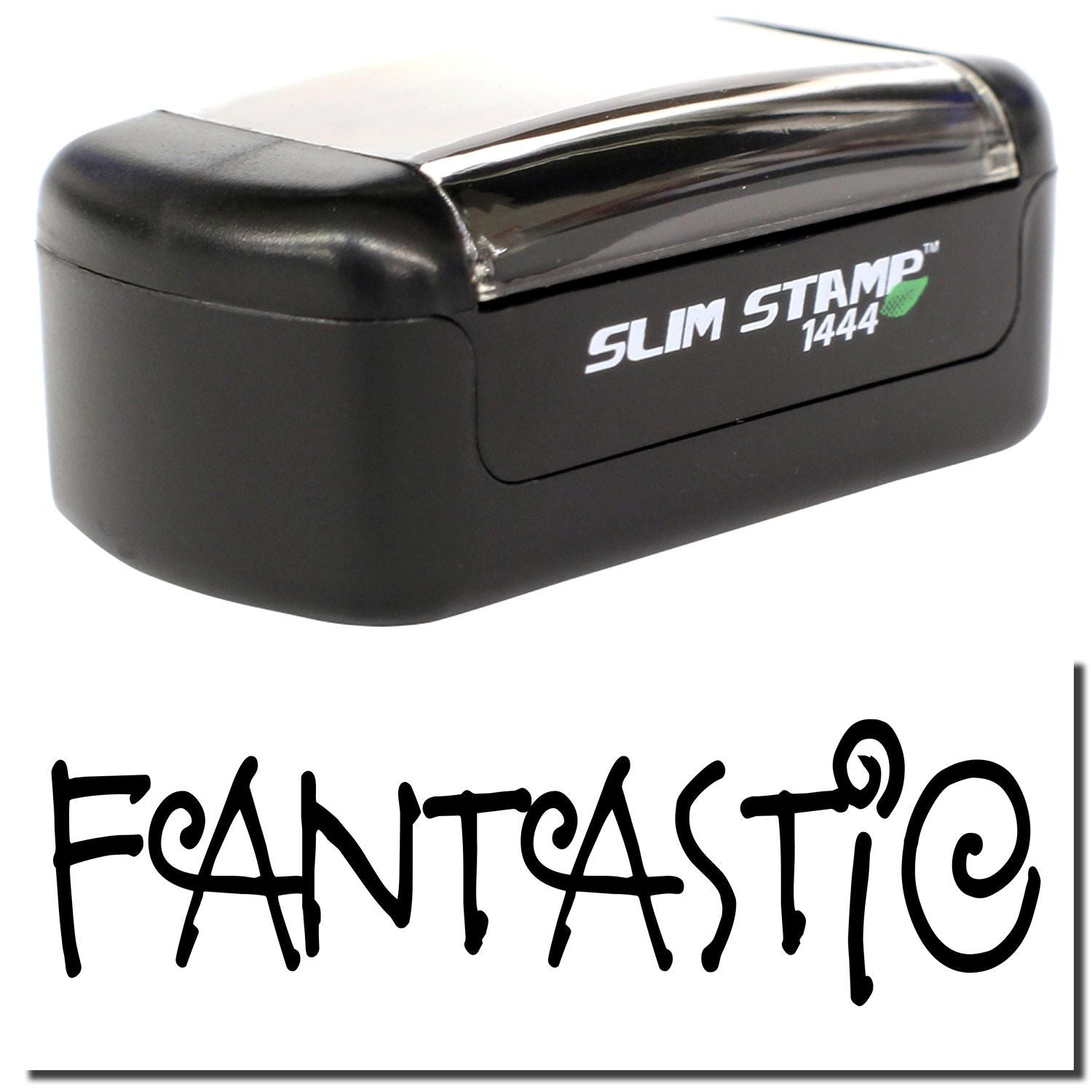 Black Slim Stamp 1444 custom rubber stamp with FANTASTIC text on white background