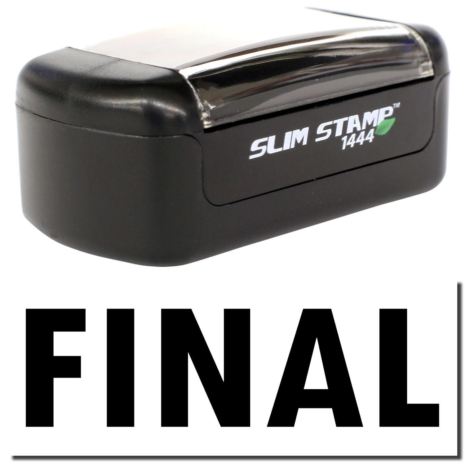 Slim Stamp 1444 FINAL self-inking rubber stamp in black case