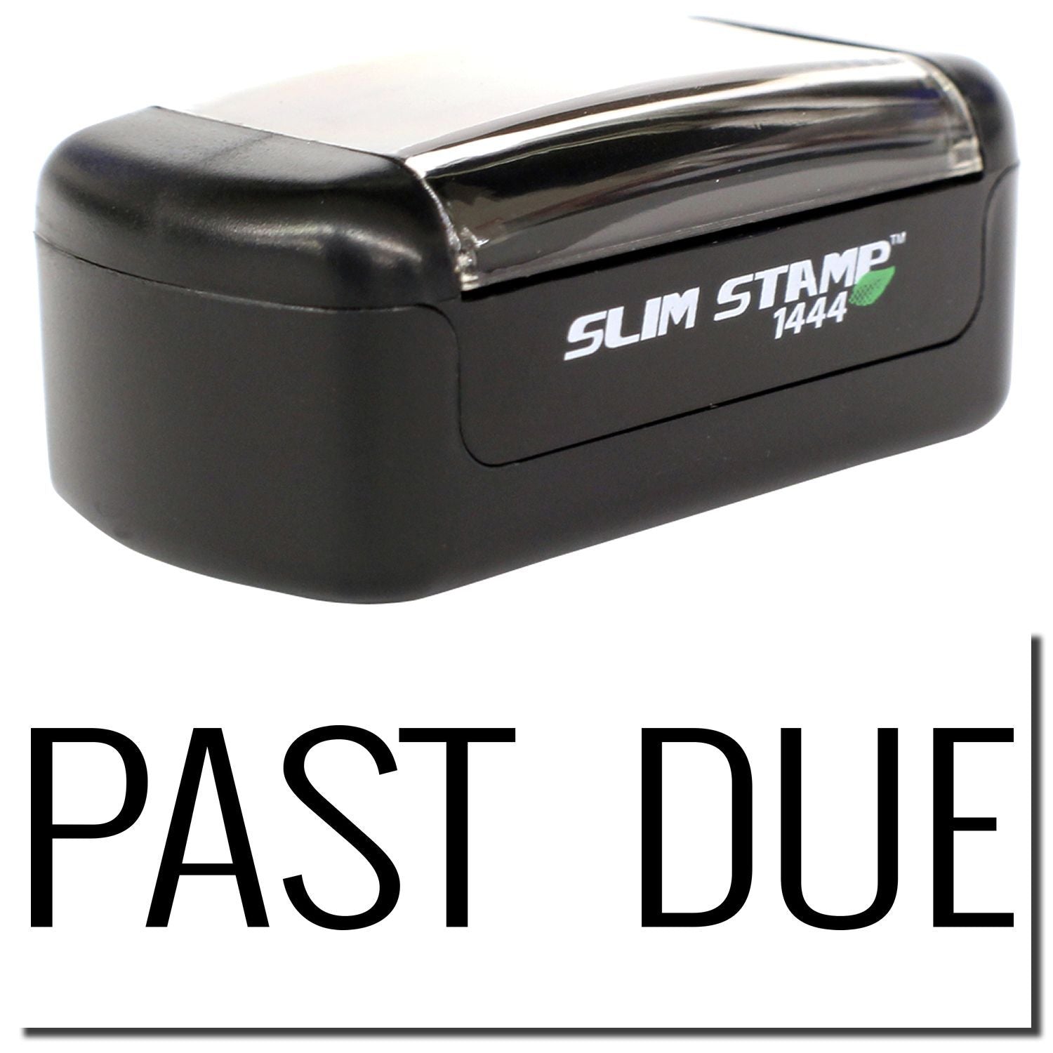 Slim Stamp 1444 self-inking PAST DUE office stamp on white background