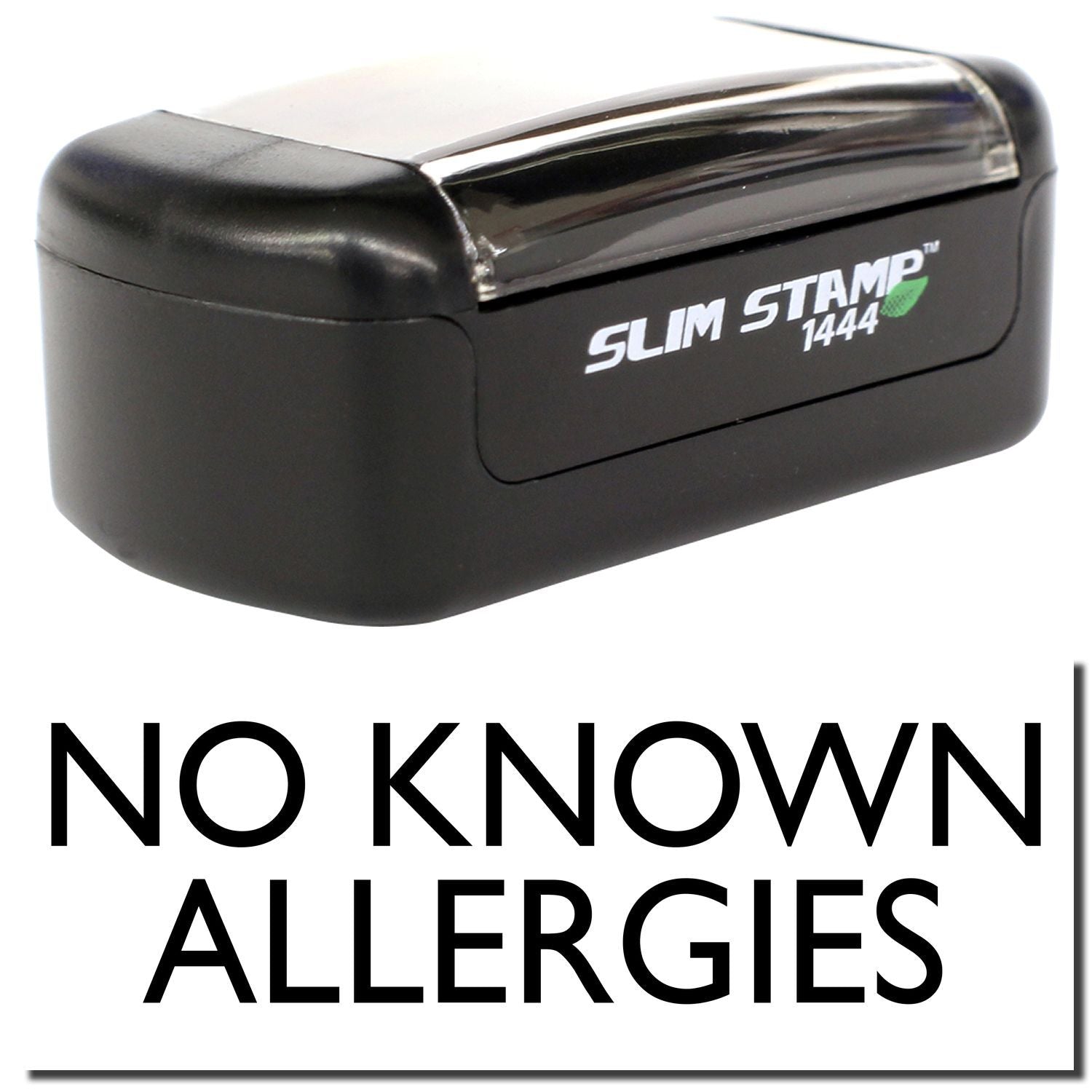 Black Slim Stamp 1444 custom medical stamp reading No Known Allergies