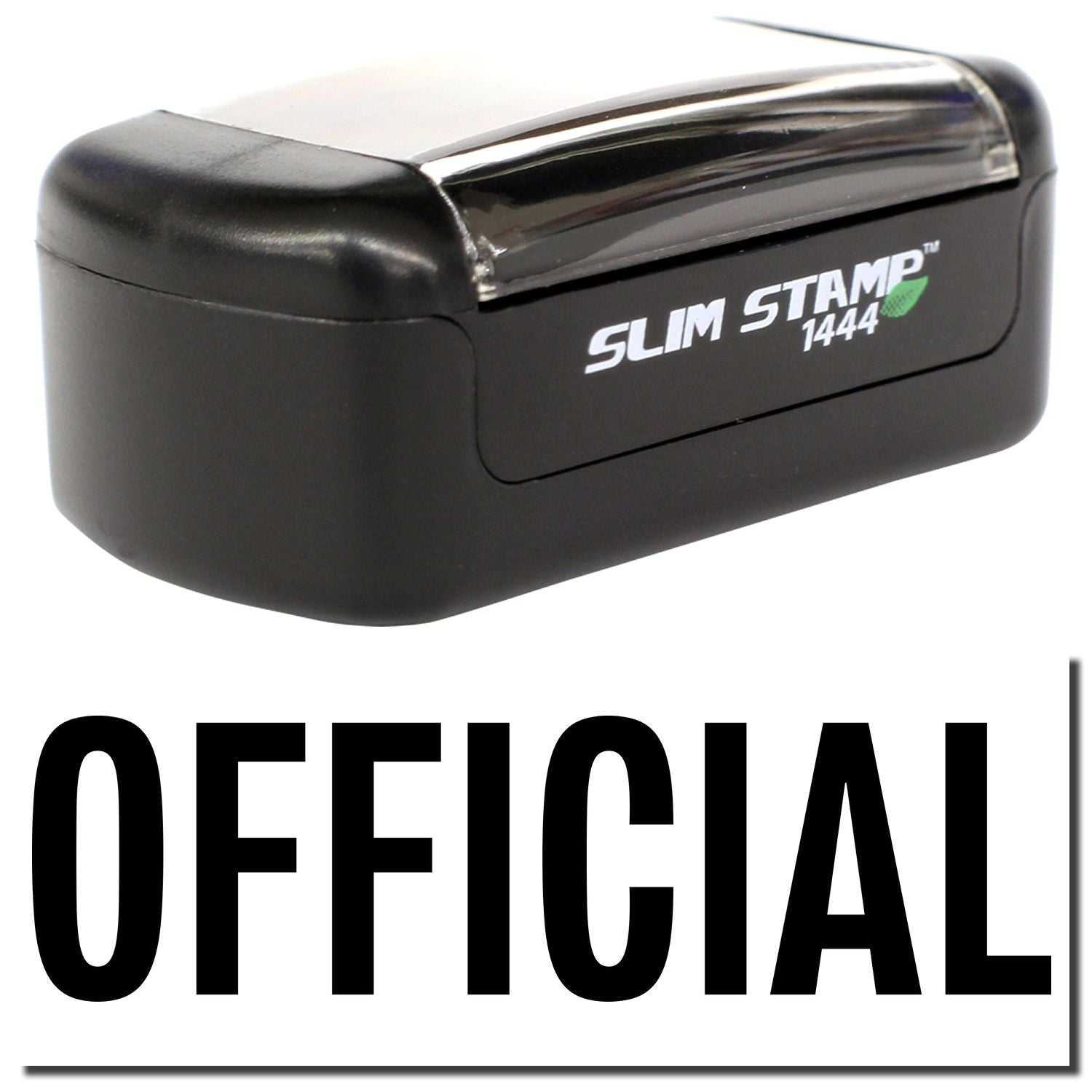 Black Slim Stamp 1444 official self-inking stamp with OFFICIAL text on white background.