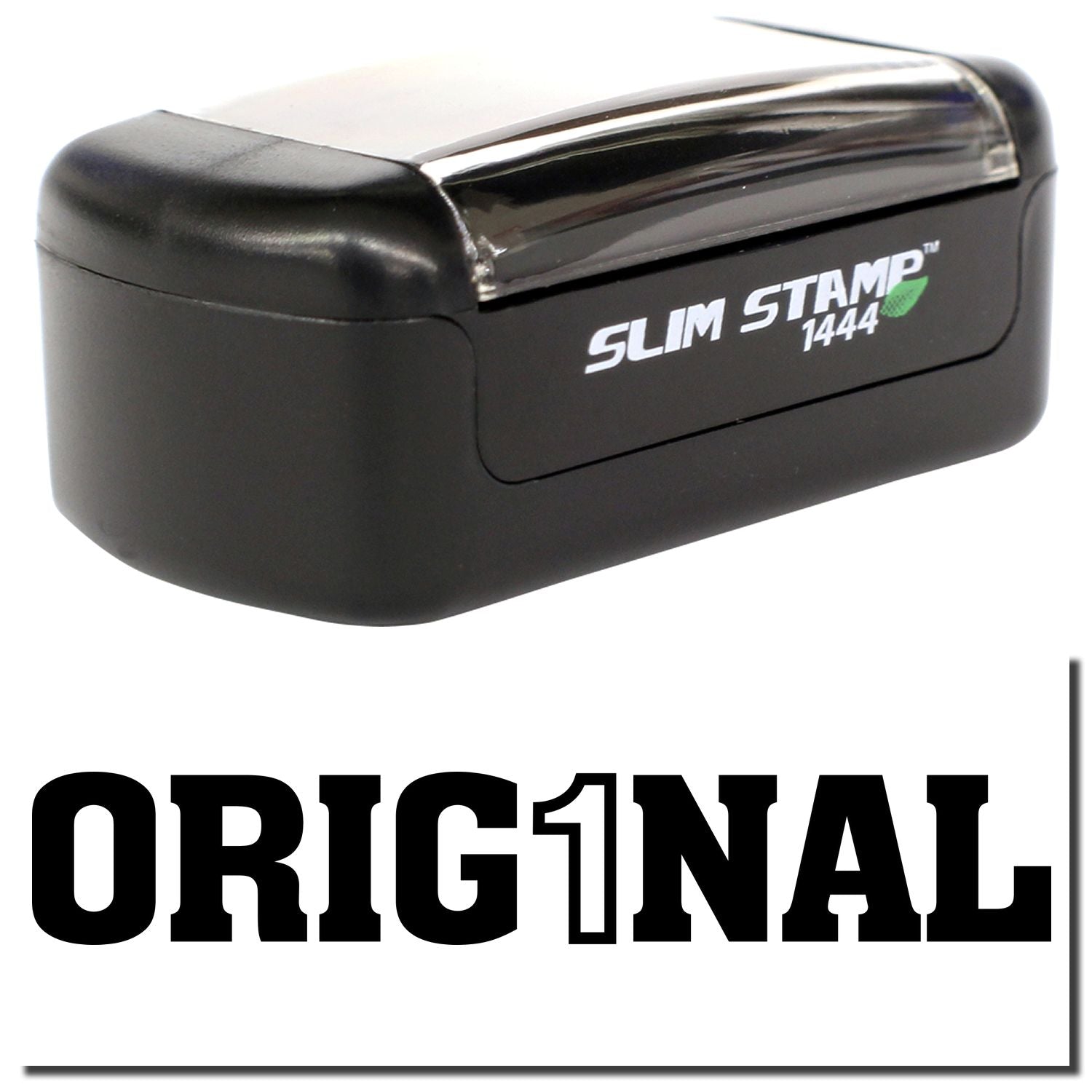 Black Slim Stamp 1444 self-inking rubber stamp with ORIGINAL text