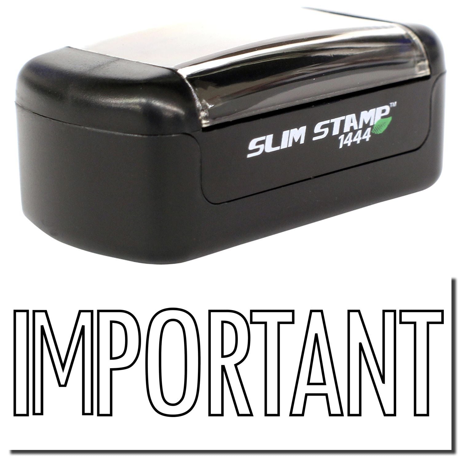 Black Slim Stamp 1444 self-inking important stamp for office and document marking