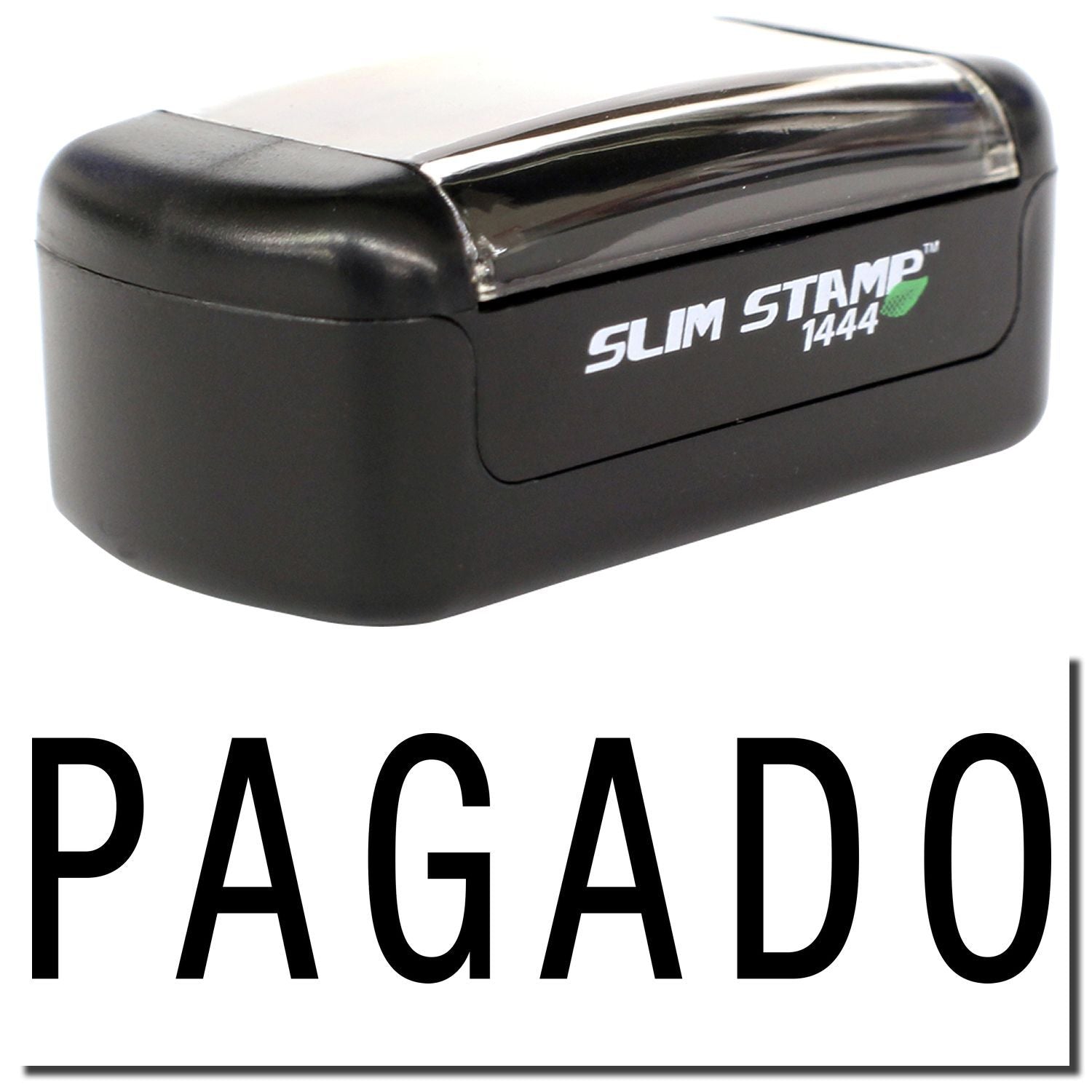 Slim Stamp 1444 self-inking PAGADO paid stamp in black