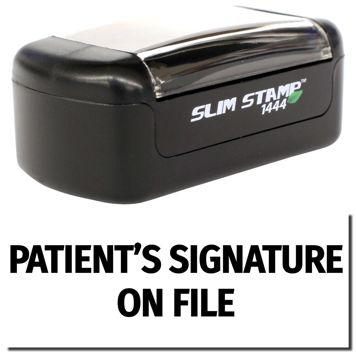 Slim Stamp 1444 self-inking patients signature on file rubber stamp