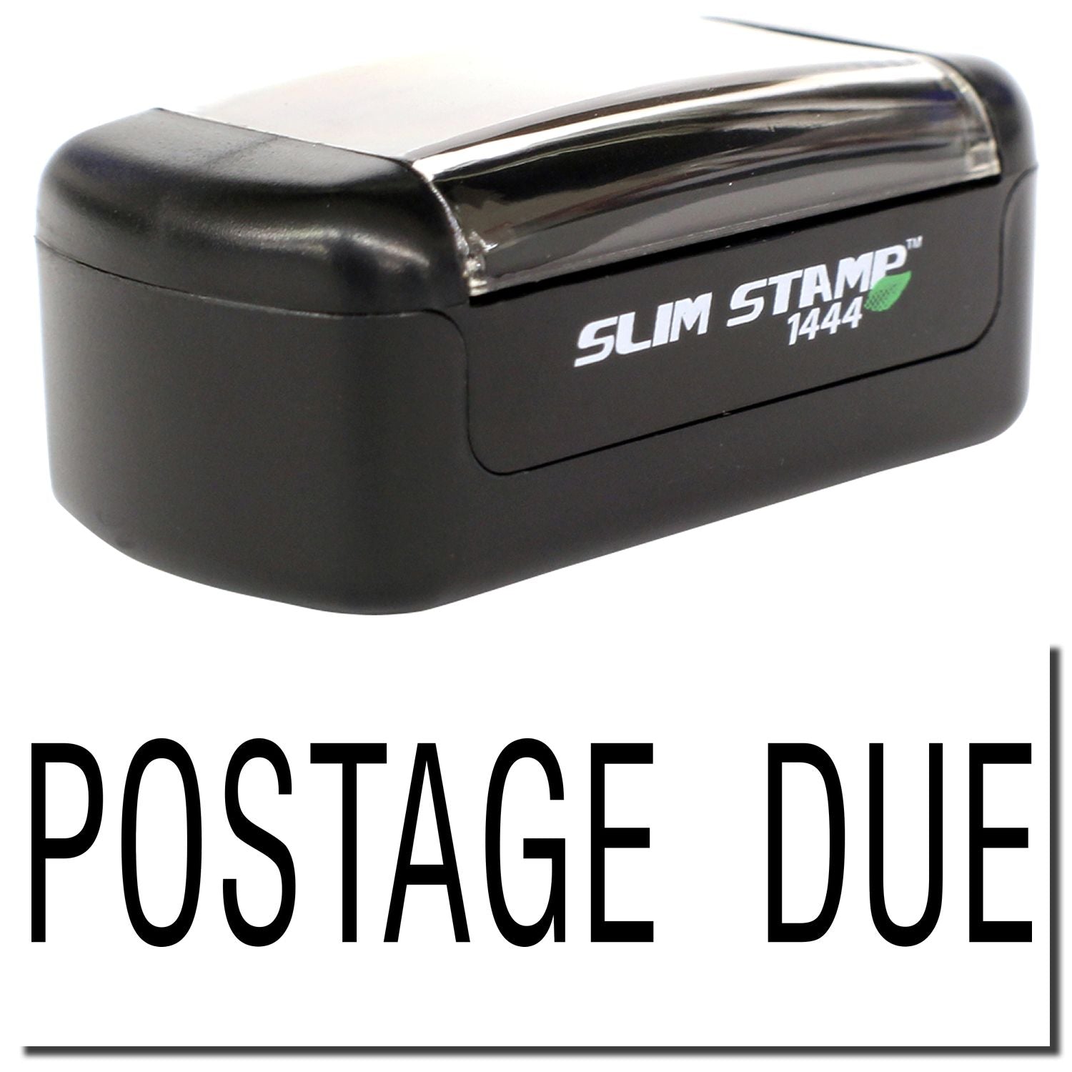 Postage Due Slim Stamp 1444 self-inking postage due stamp in black case, ideal for mail and office use