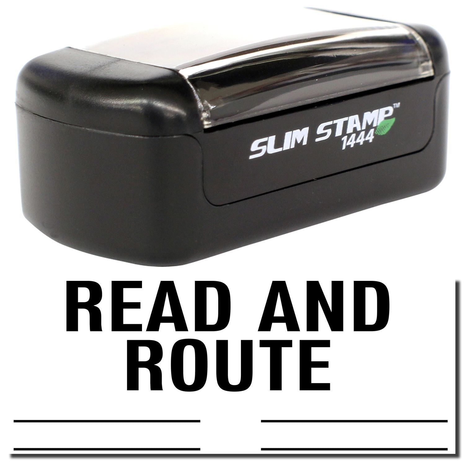 Slim Stamp 1444 self-inking read and route address stamp on white background