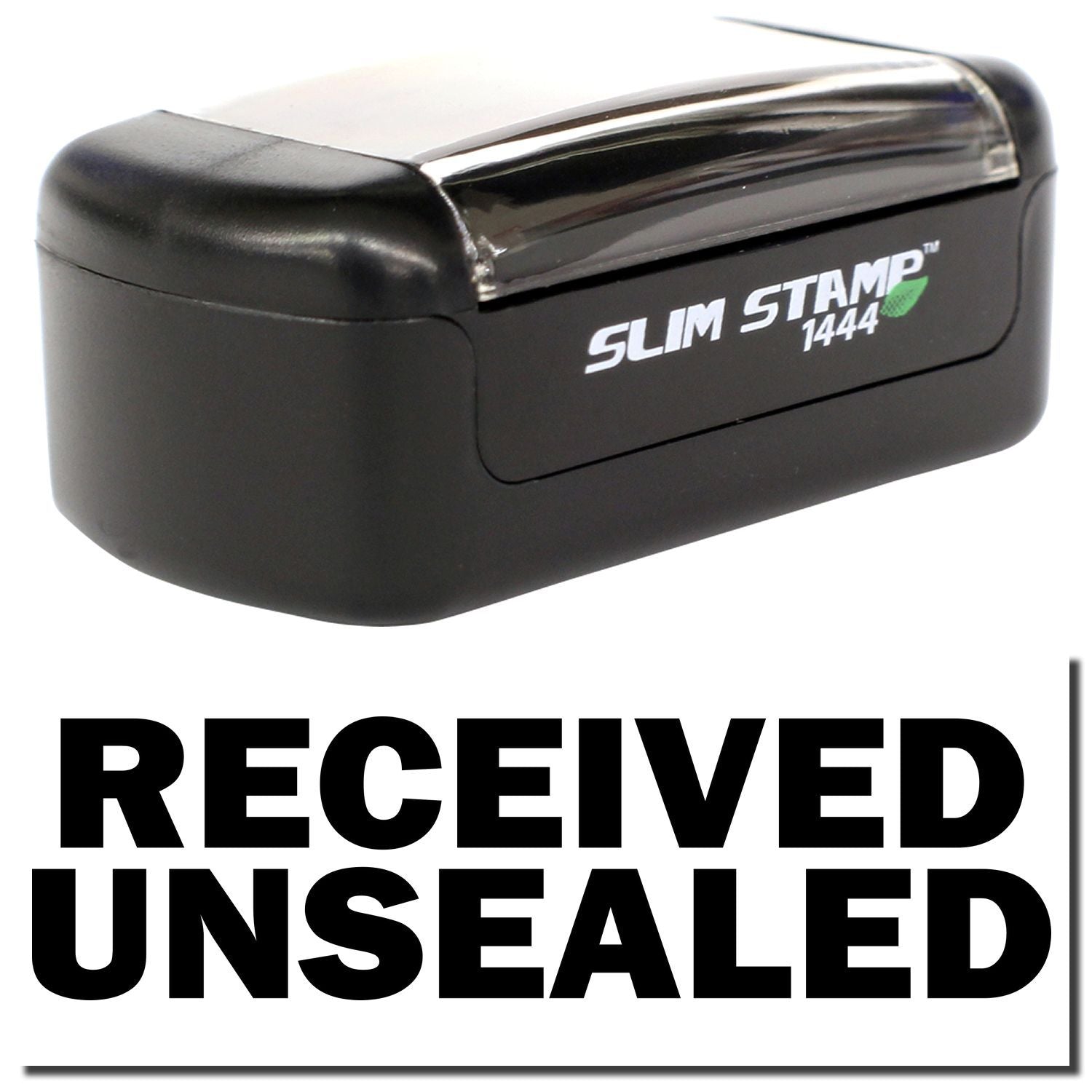 Black Slim Stamp 1444 self-inking received unsealed stamp for office document marking