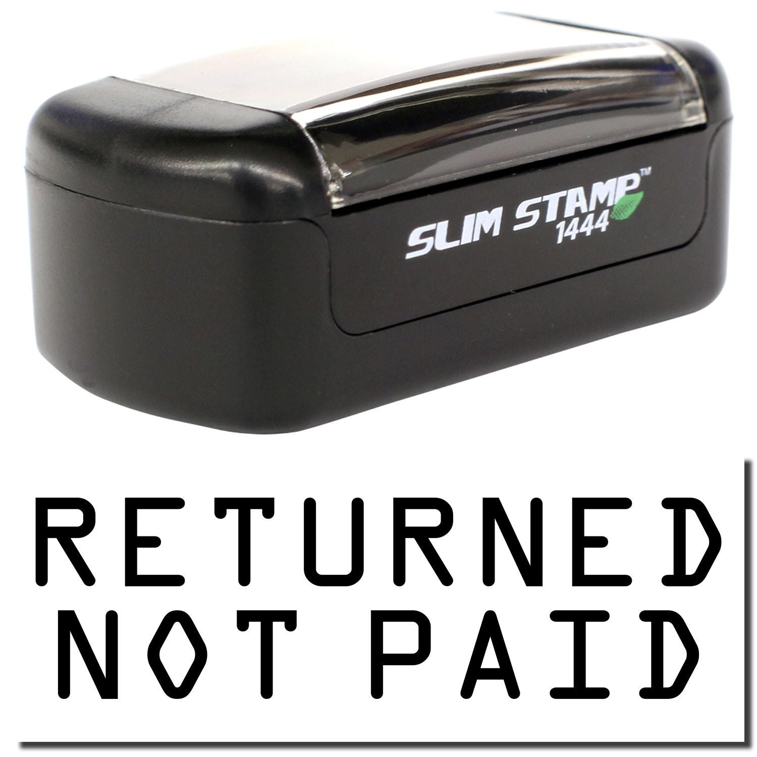 Slim Stamp 1444 returned not paid self-inking office stamp for document processing and mail handling