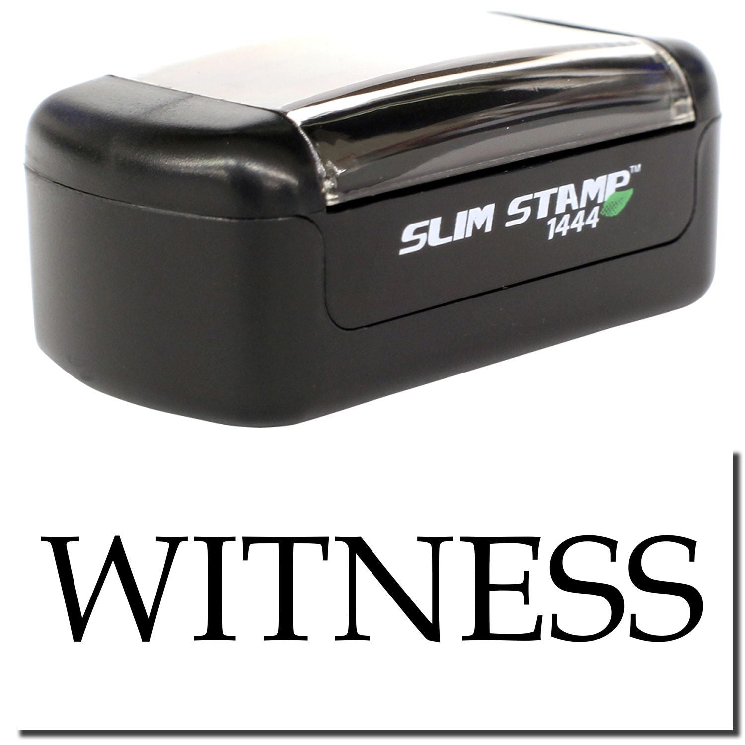 Black Slim Stamp 1444 witness rubber stamp on white background