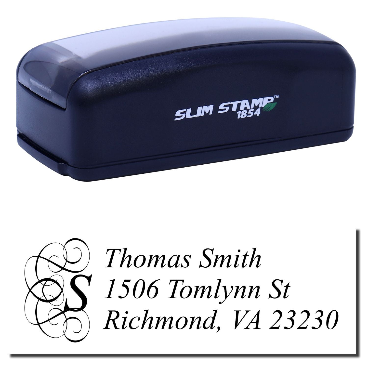 Slim Stamp 1854 custom address rubber stamp with Thomas Smith return address for Richmond, VA mailing.