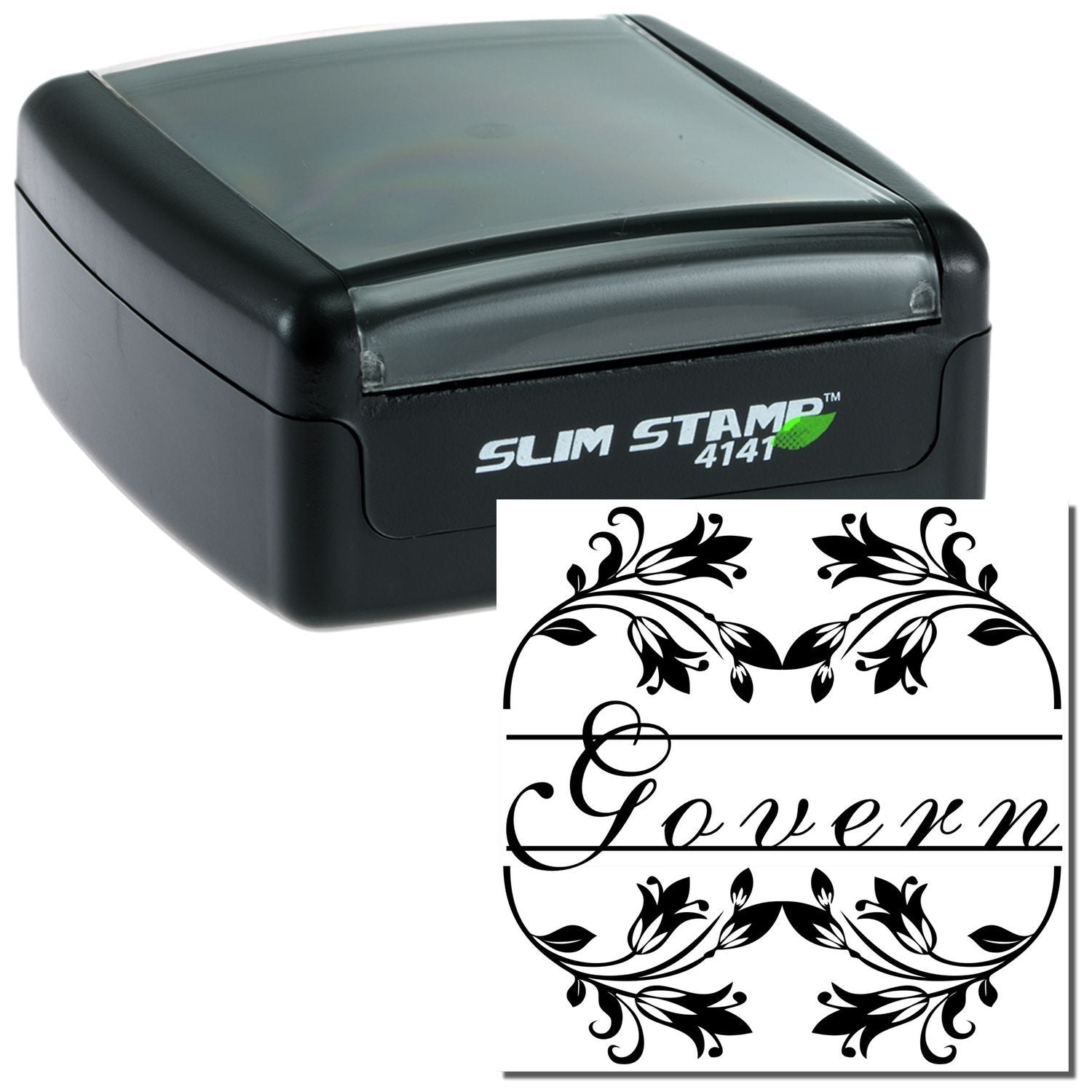 Slim STAMP 4141 ink stamp with personalized Love n floral design for crafting, card making, and scrapbooking.
