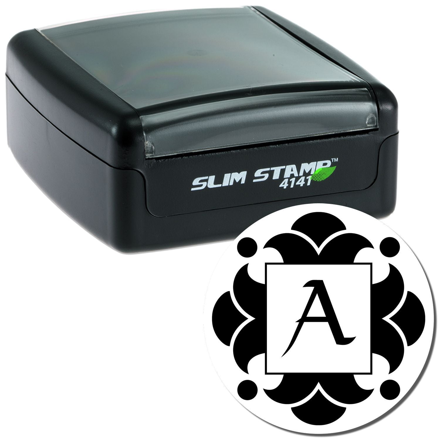 Slim Stamp 4141 compact black stamp for businesses, built for quick document imprinting and branding.