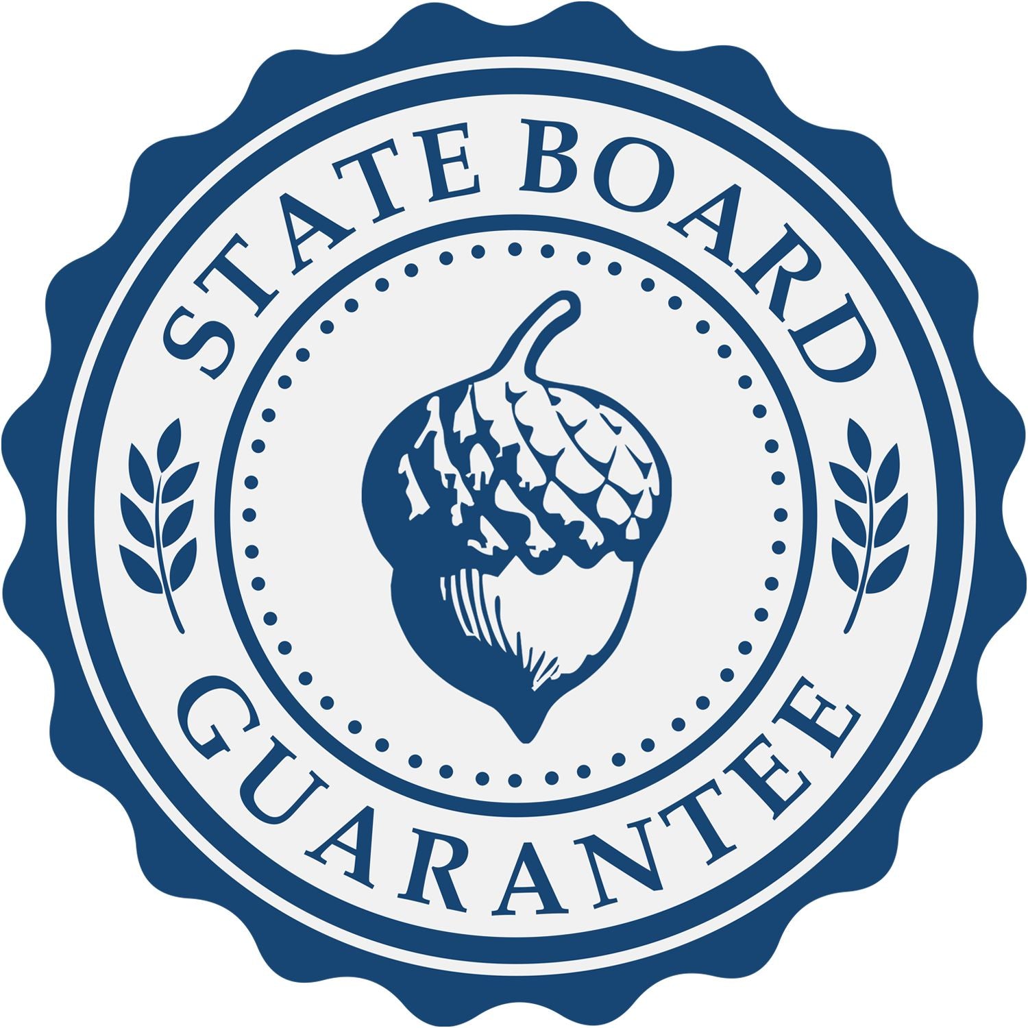 State Board Guarantee seal logo with blue pumpkin icon and circular emblem design.