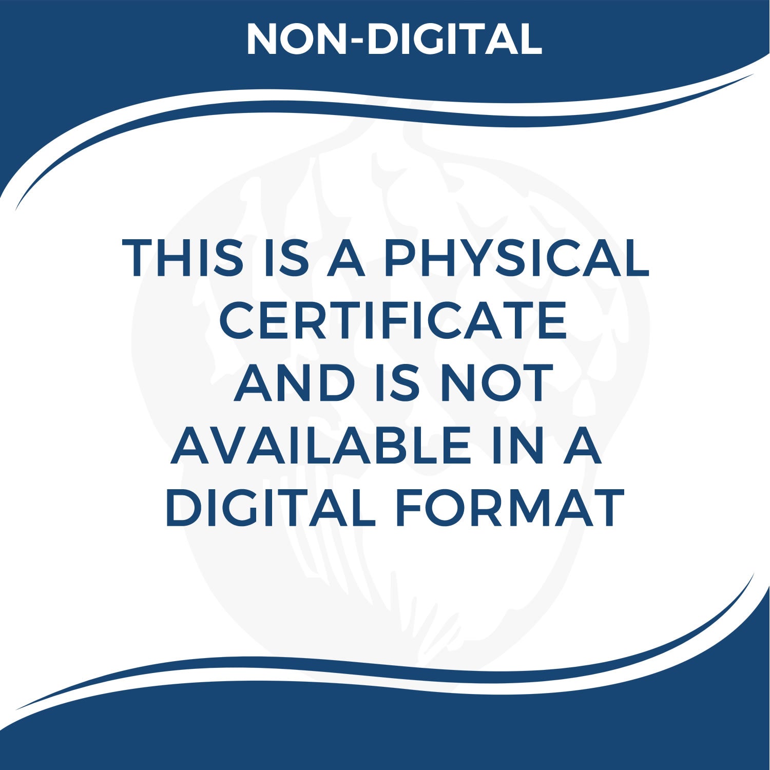 Non-digital physical certificate notice: this document isnt available in a digital format.