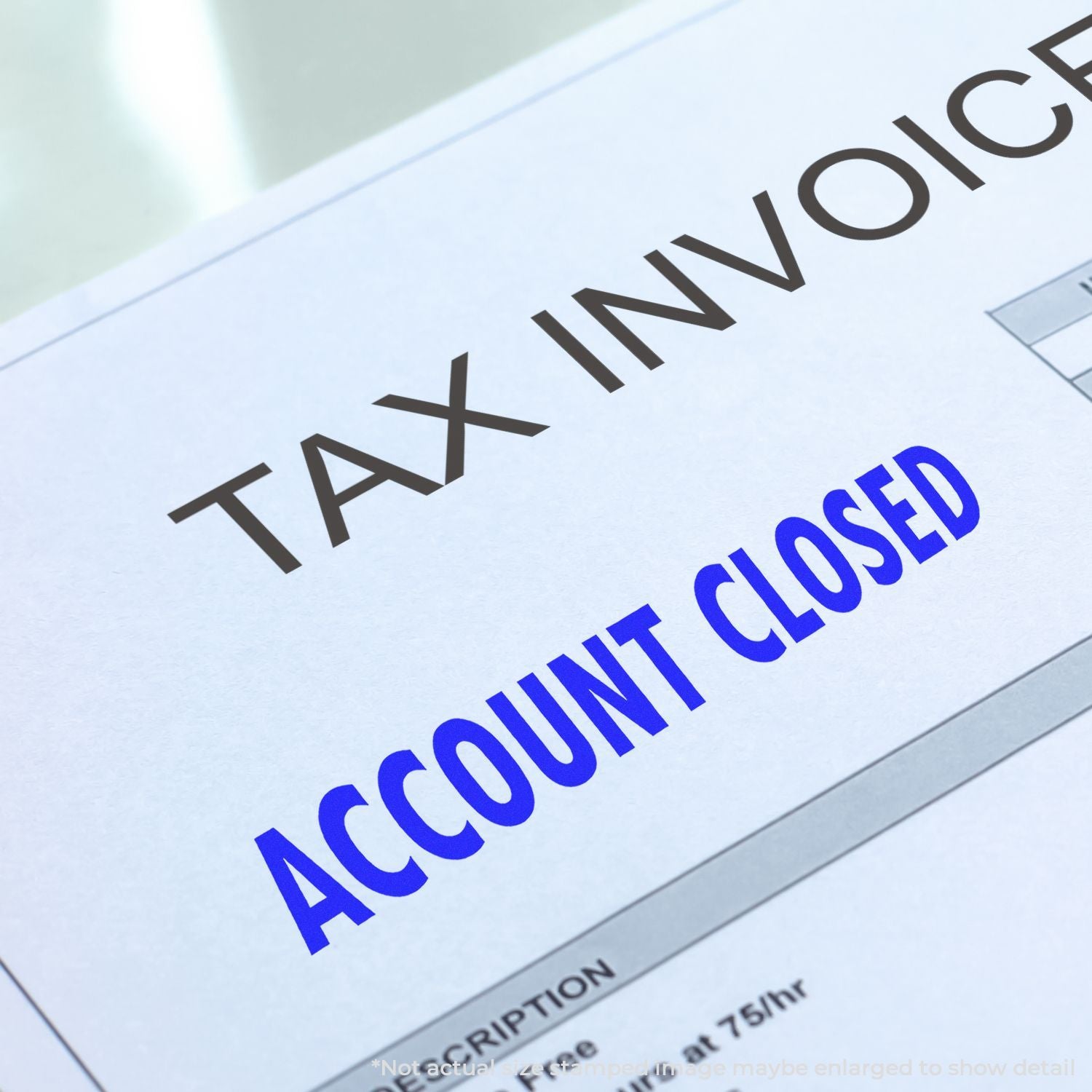 In Use Account Closed Rubber Stamp Image