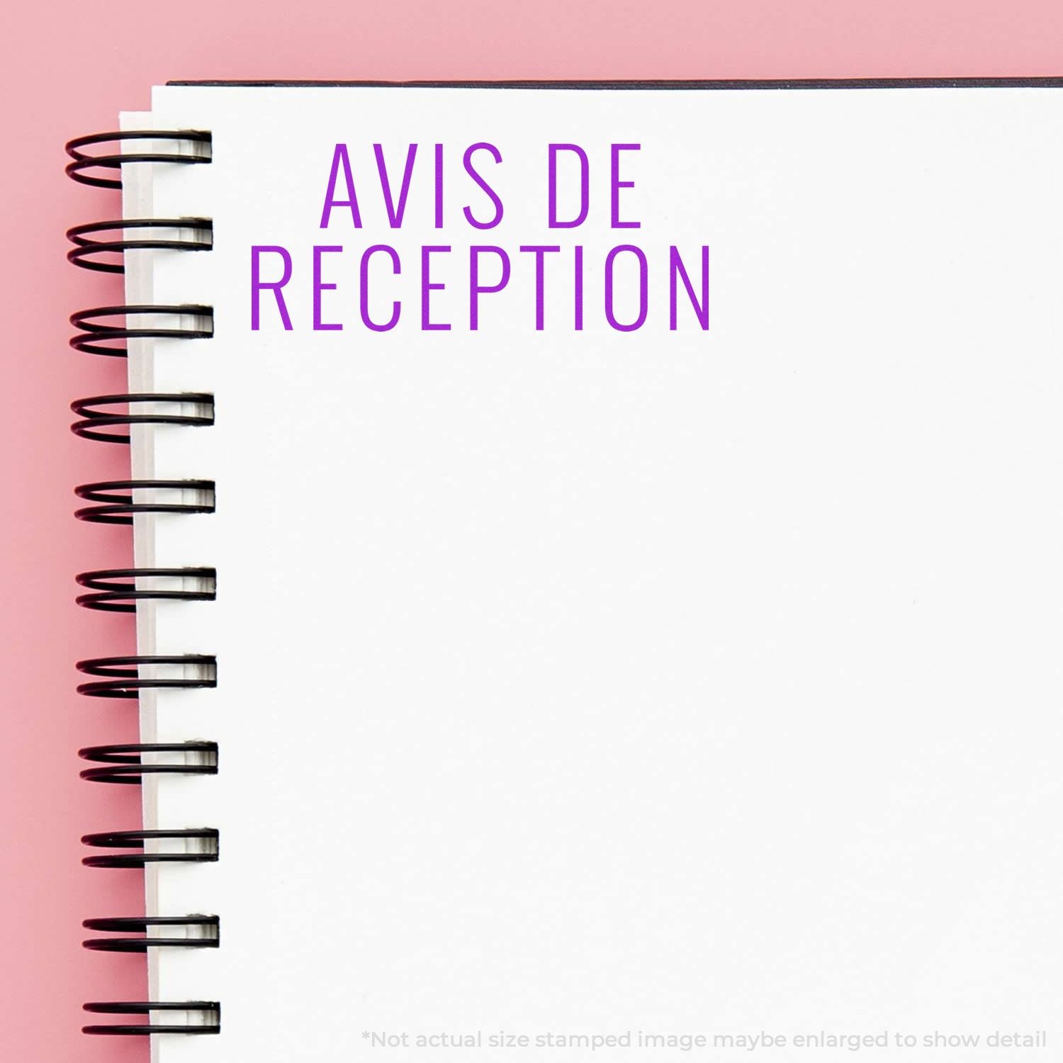 Avis de rception on a spiral notebook, highlighting proof of delivery and mail return confirmation document.