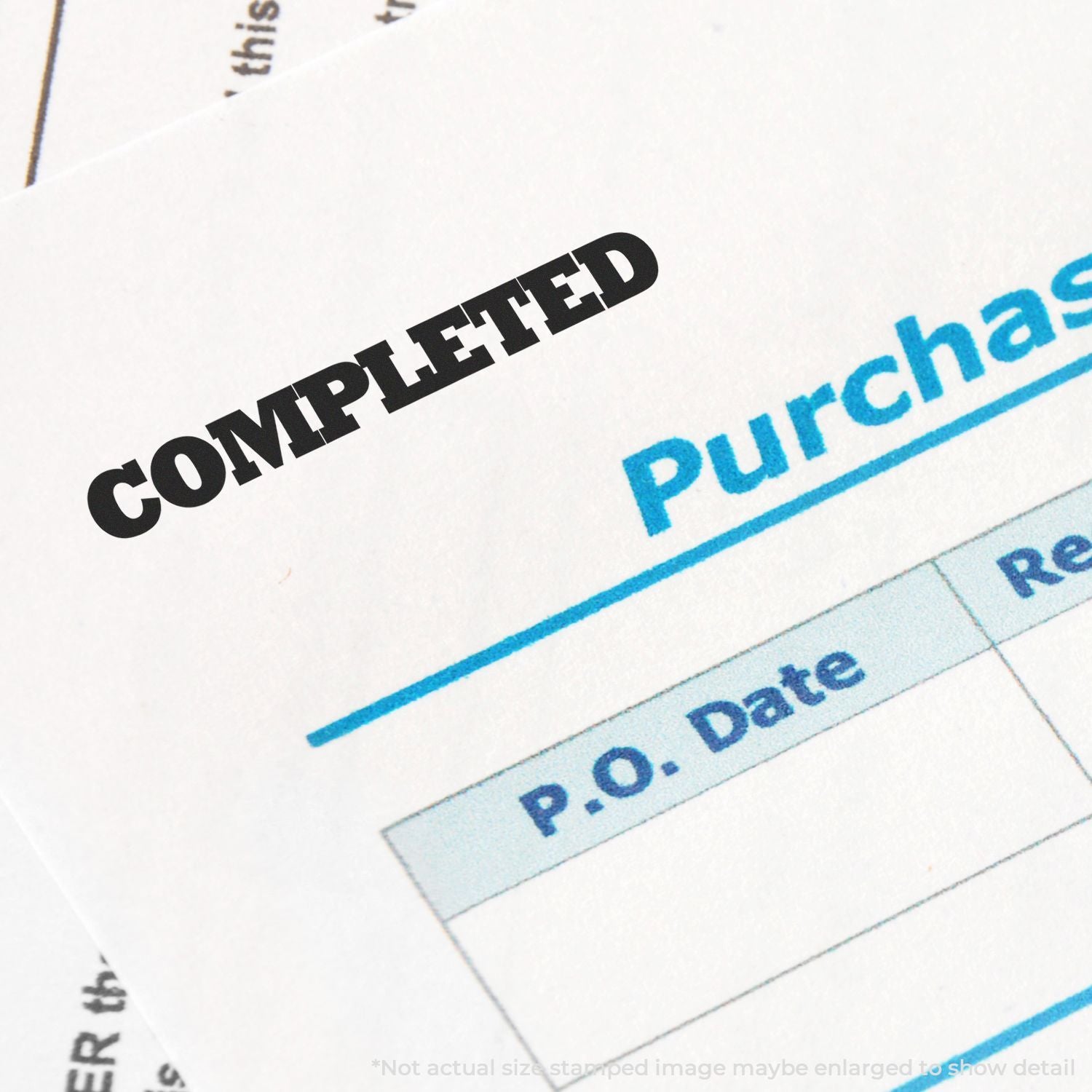 Close-up of ComfortED product label showing Push button instructions and P.O. date marking.