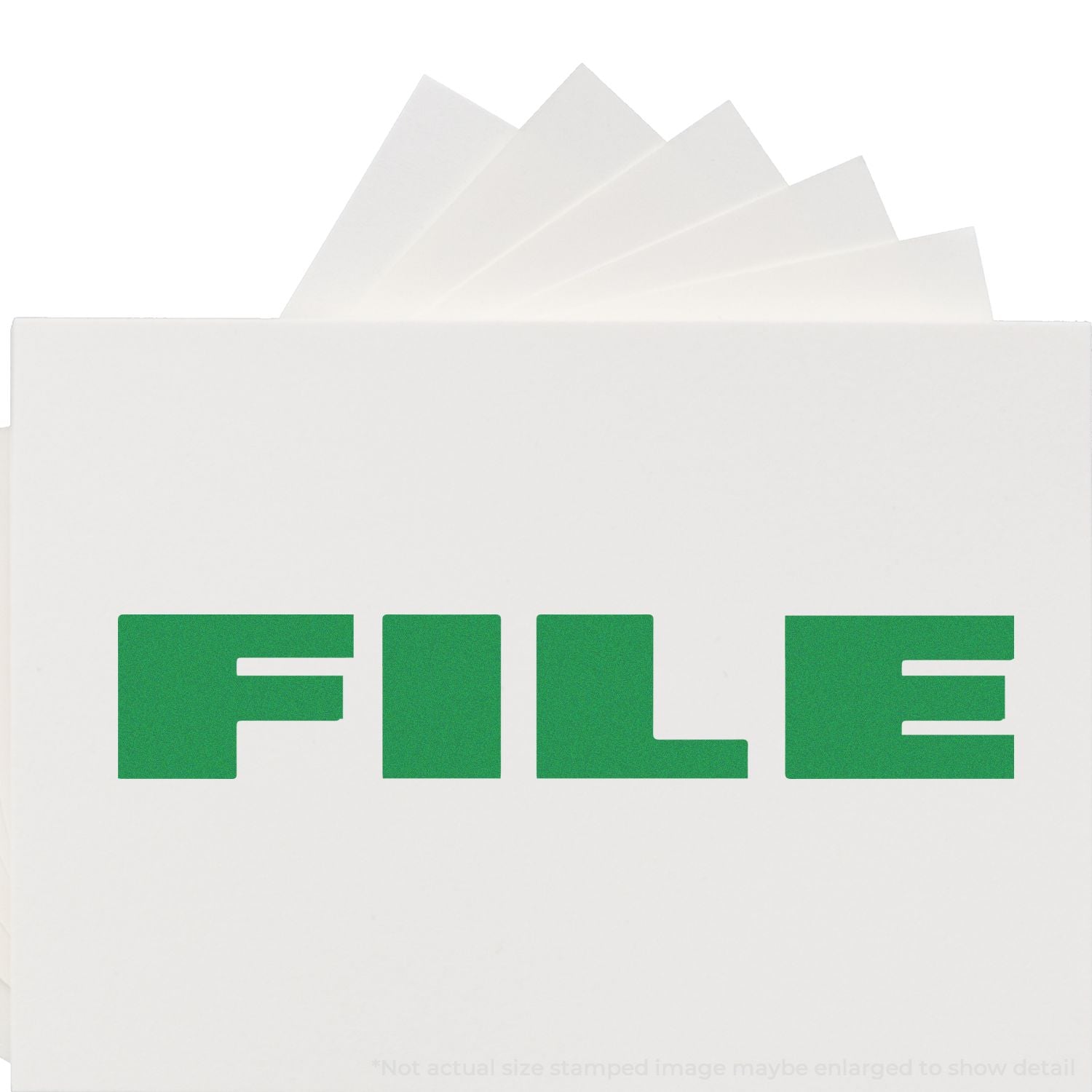 File folder stationery image showing stacked papers and a green FILE logo on a white cover.