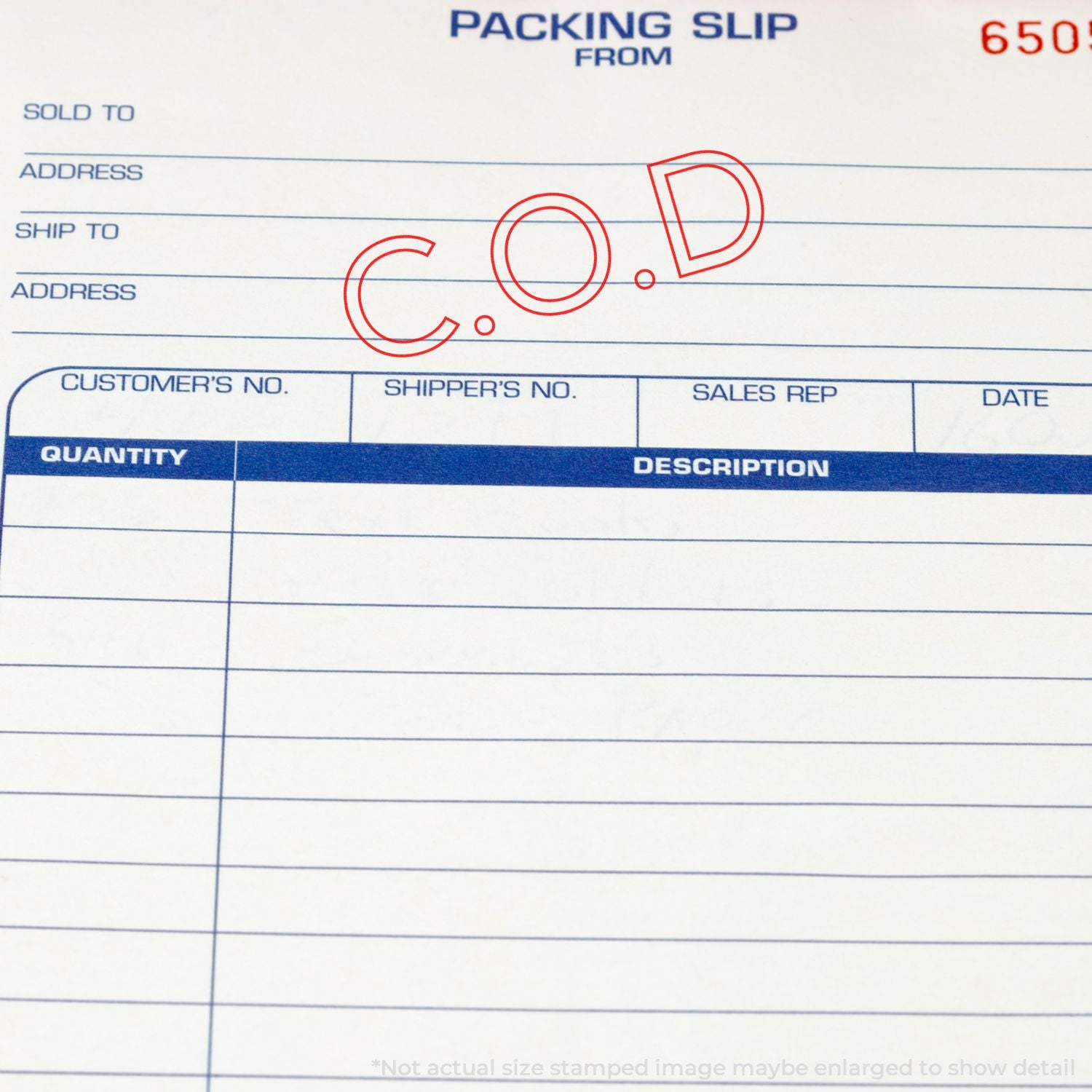 Packing slip form showing sold to, ship to, address, quantity, description, and dateshipping documentation for order fulfillment.