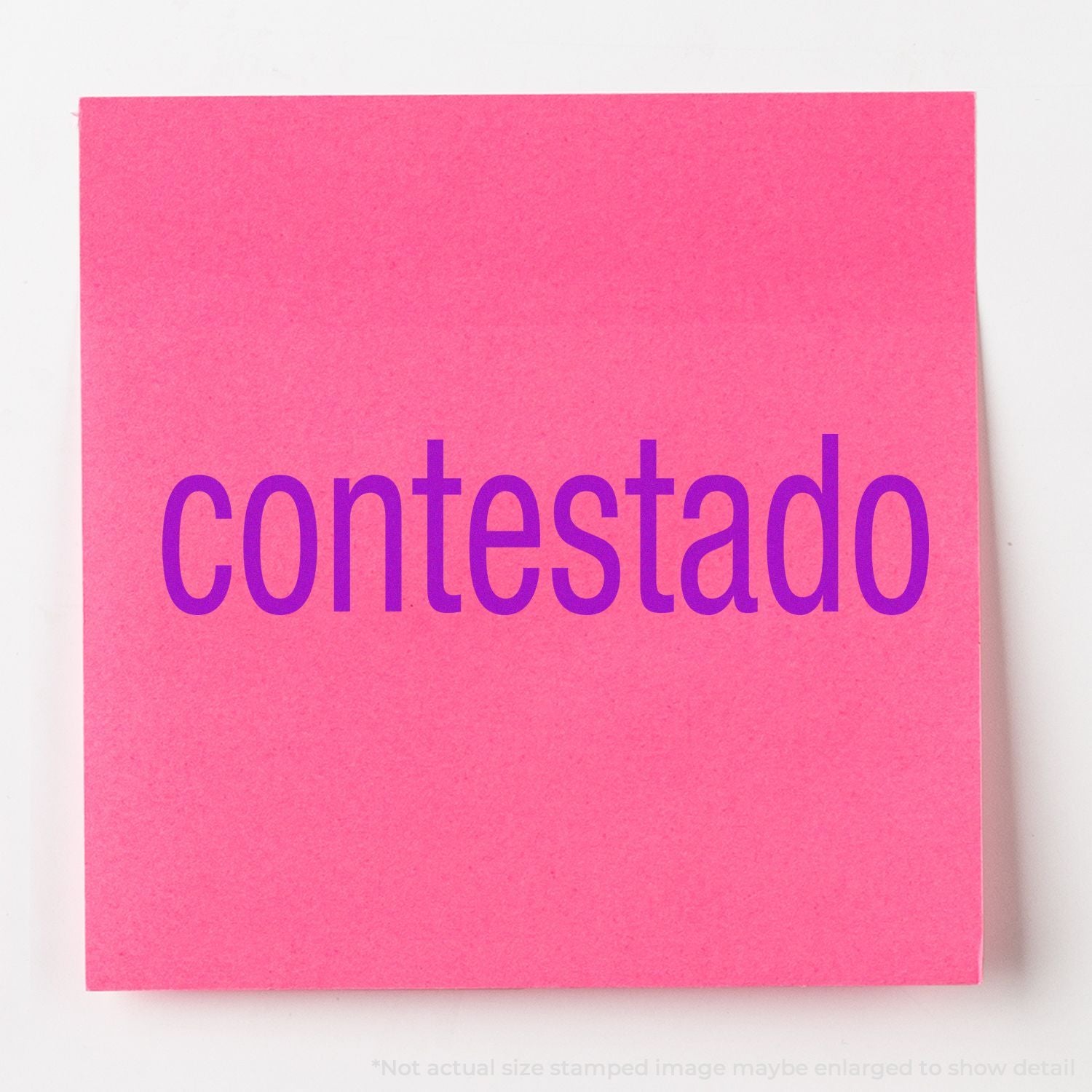 Pink note with contestado in Portuguese, highlighting the concept of a disputed or challenged matter.